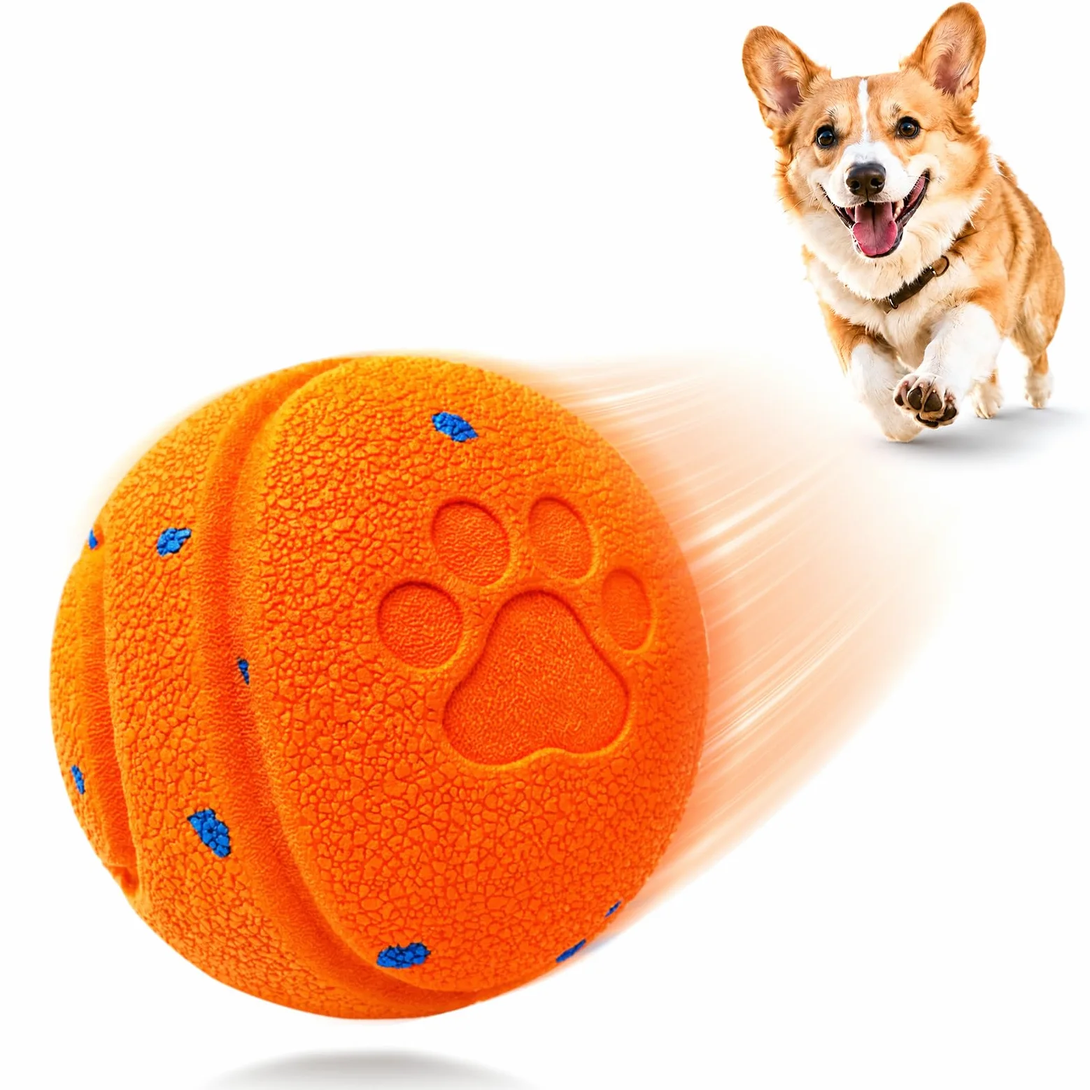 Jouet interactif intelligent pour chien pour les garder occupés, mouvement automatique, matériau E-TPU, 3 modes interactifs, étanchéité IPX7, rechargeable par USB, balle de roulement active pour chiot