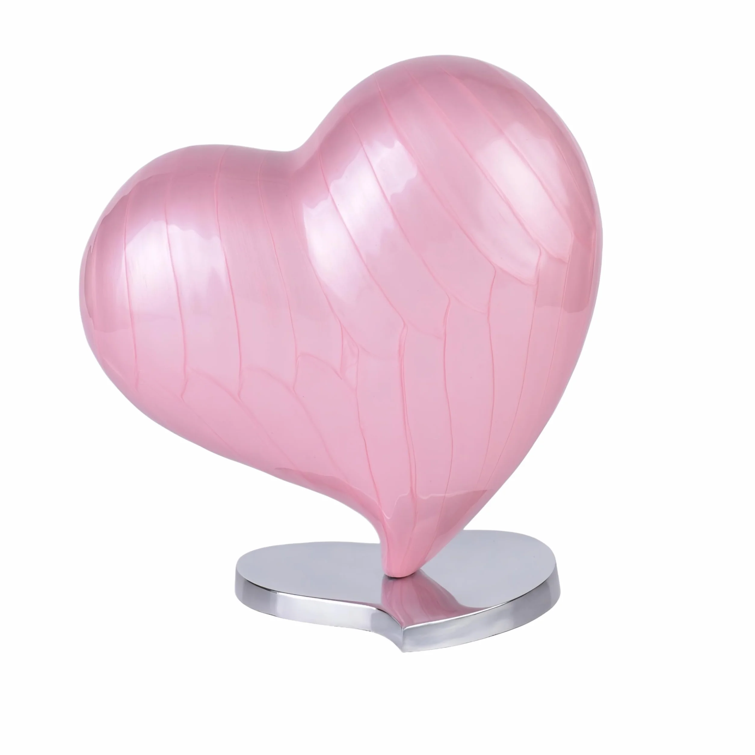 Urn for Ashes Memorial Funeral Cremation Adult Human Child Decorative Heart Pink 6"