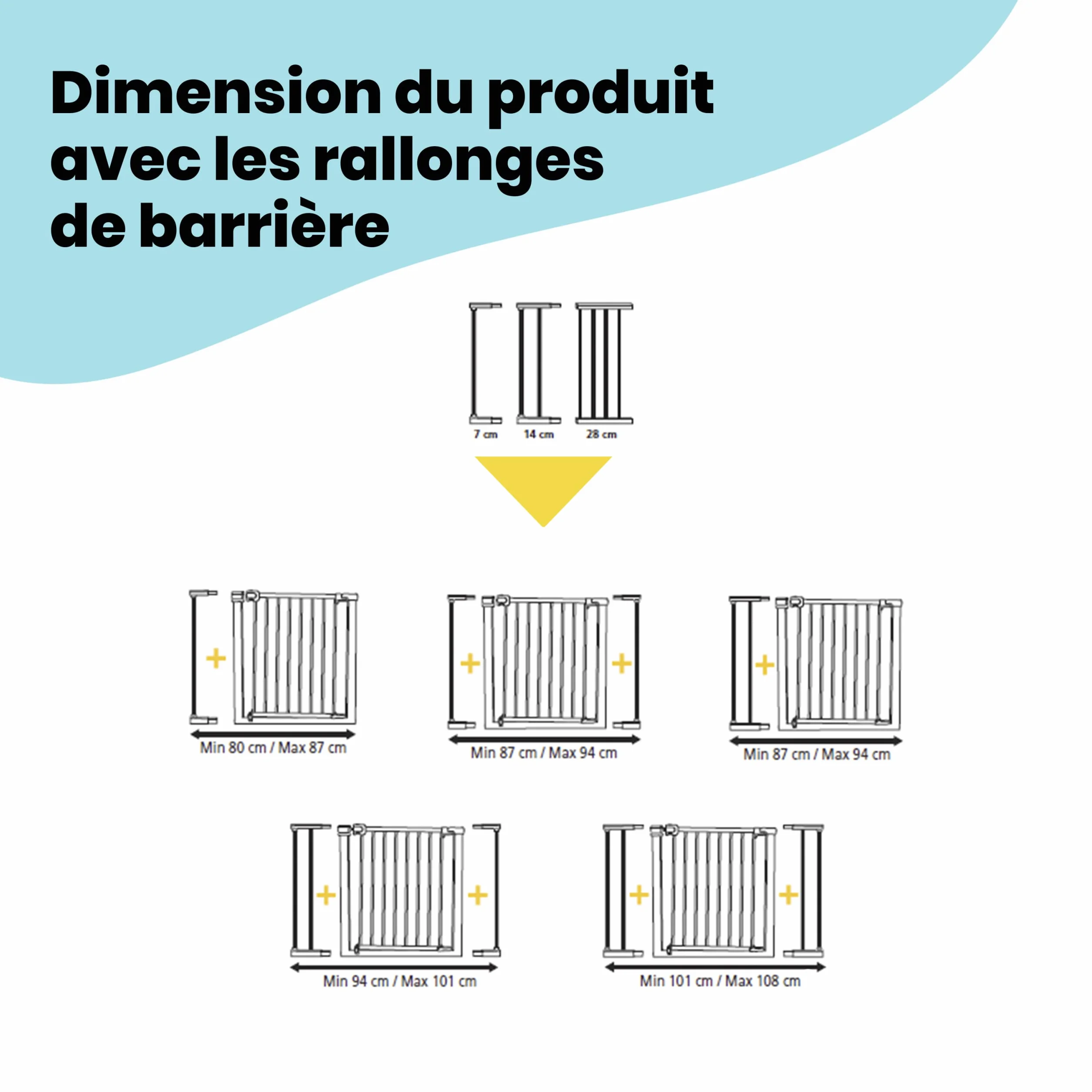 Safety 1st Easy Close Metal Gate, Barrière escalier enfant à pression 73-80 cm (max 108 cm), Double verrouillage, Noir