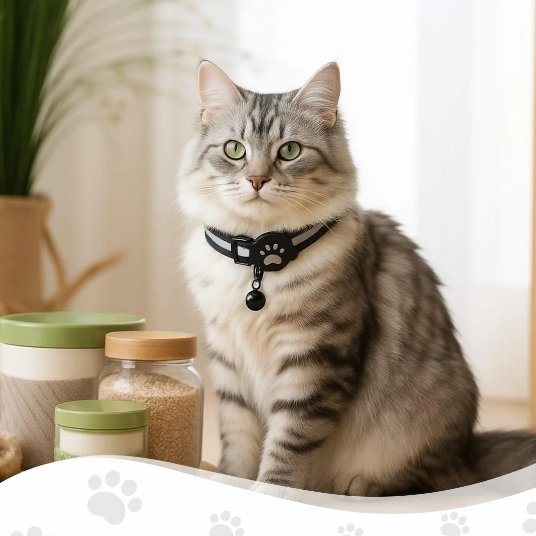 Collier Chat Airtag Apple Anti-étranglement Chaton Petits Chiens Noire