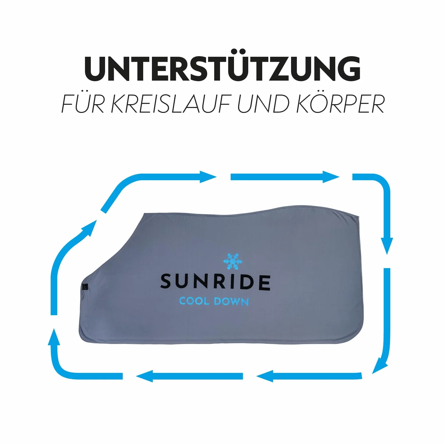 SUNRIDE Couverture rafraîchissante chevaux Cool Down ensemble 3 pièces 125 cm gris