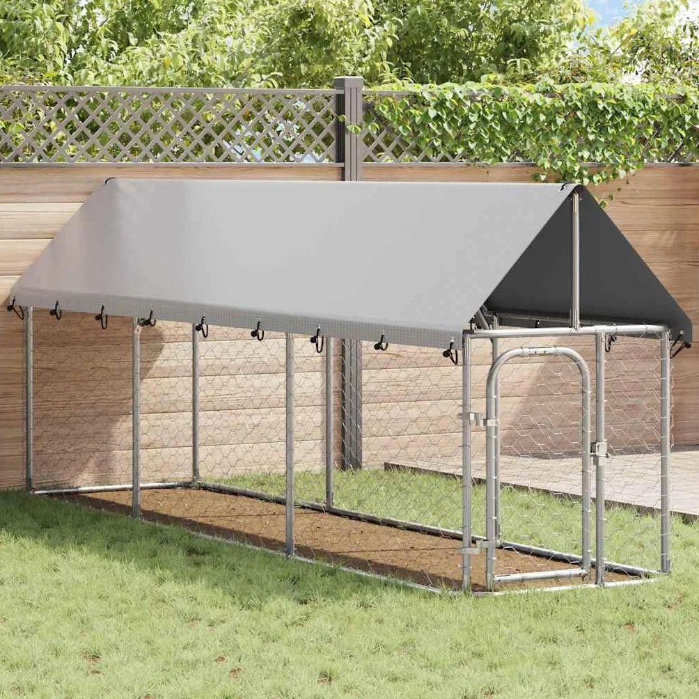 vidaXL Chenil Extérieur avec Toit pour Chiens 400x100x150 cm Cage Niche