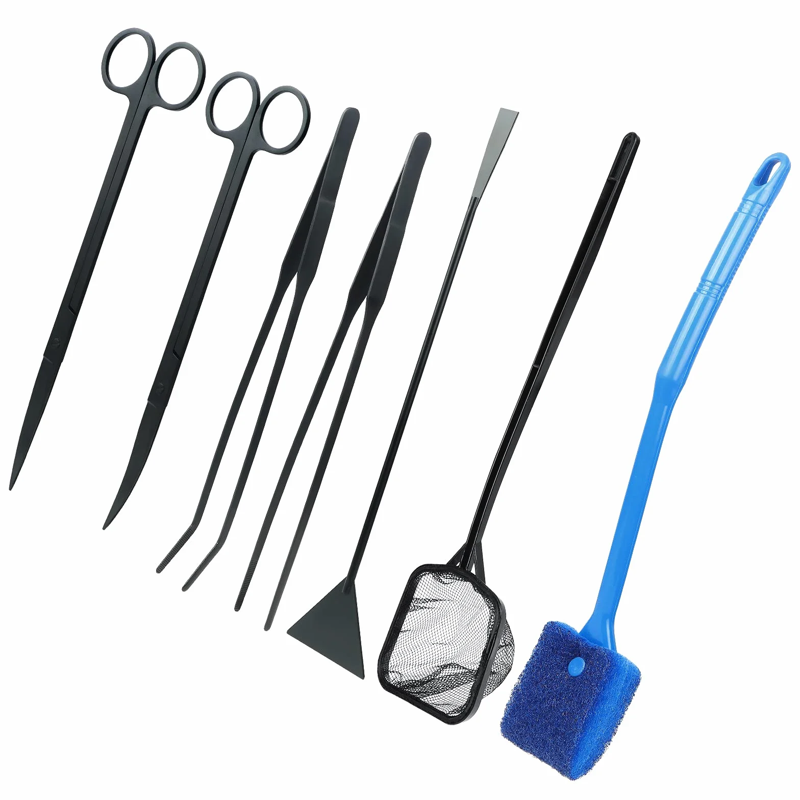 Kit d'outils d'aquascaping 7 en 1, Pinces à épiler en Acier Inoxydable pour Aquarium