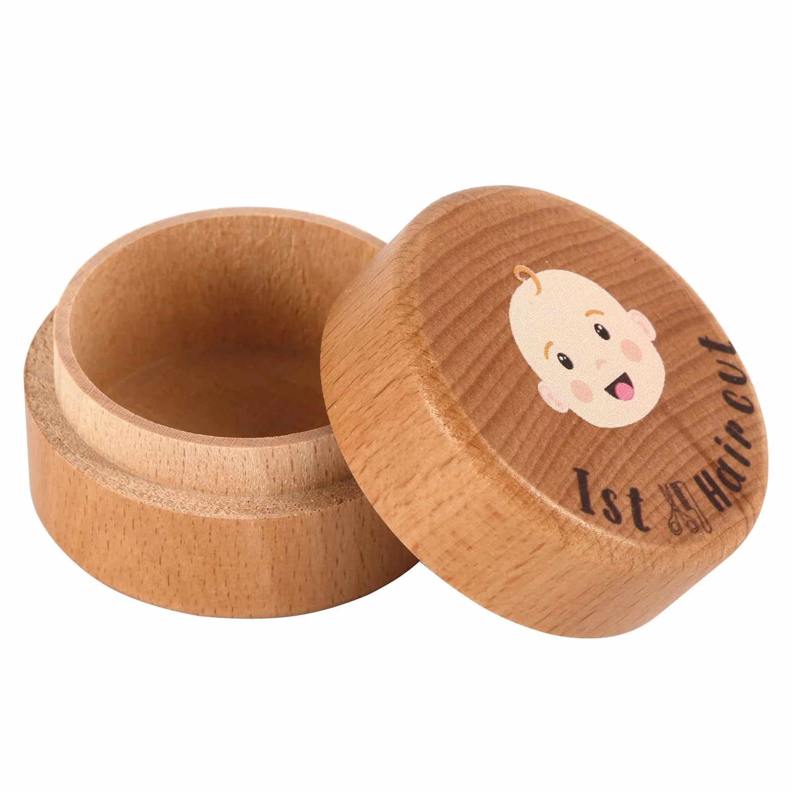 Boîte à Souvenirs pour Premiers Cheveux de Bébé en Bois, Cadeau d'Anniversaire Fête Prénatale