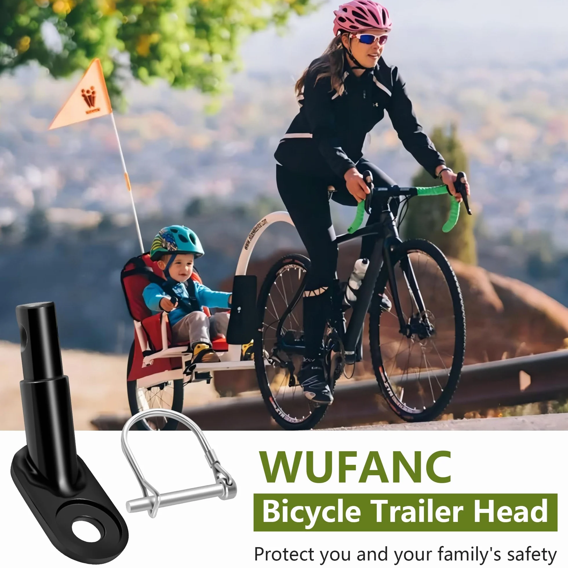 Attache de Remorque pour Vélo Noir Compatible Thule Chariot Fer Galvanisé