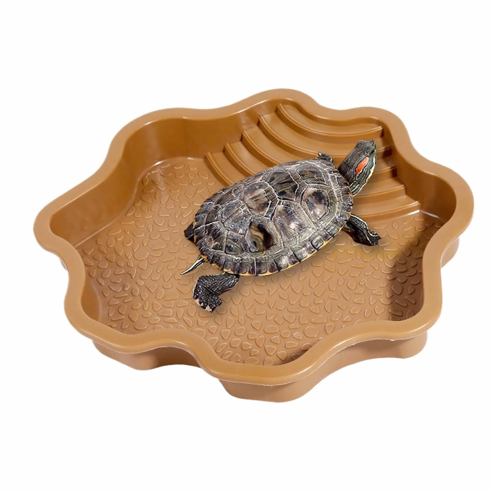 Bol de Bain pour Reptile – Bol d'eau pour Tortue avec Rampe | Plat de Bain pour Reptiles - Décoration d'aquarium pour Gecko/Serpent/Dragon Barbu/lézard