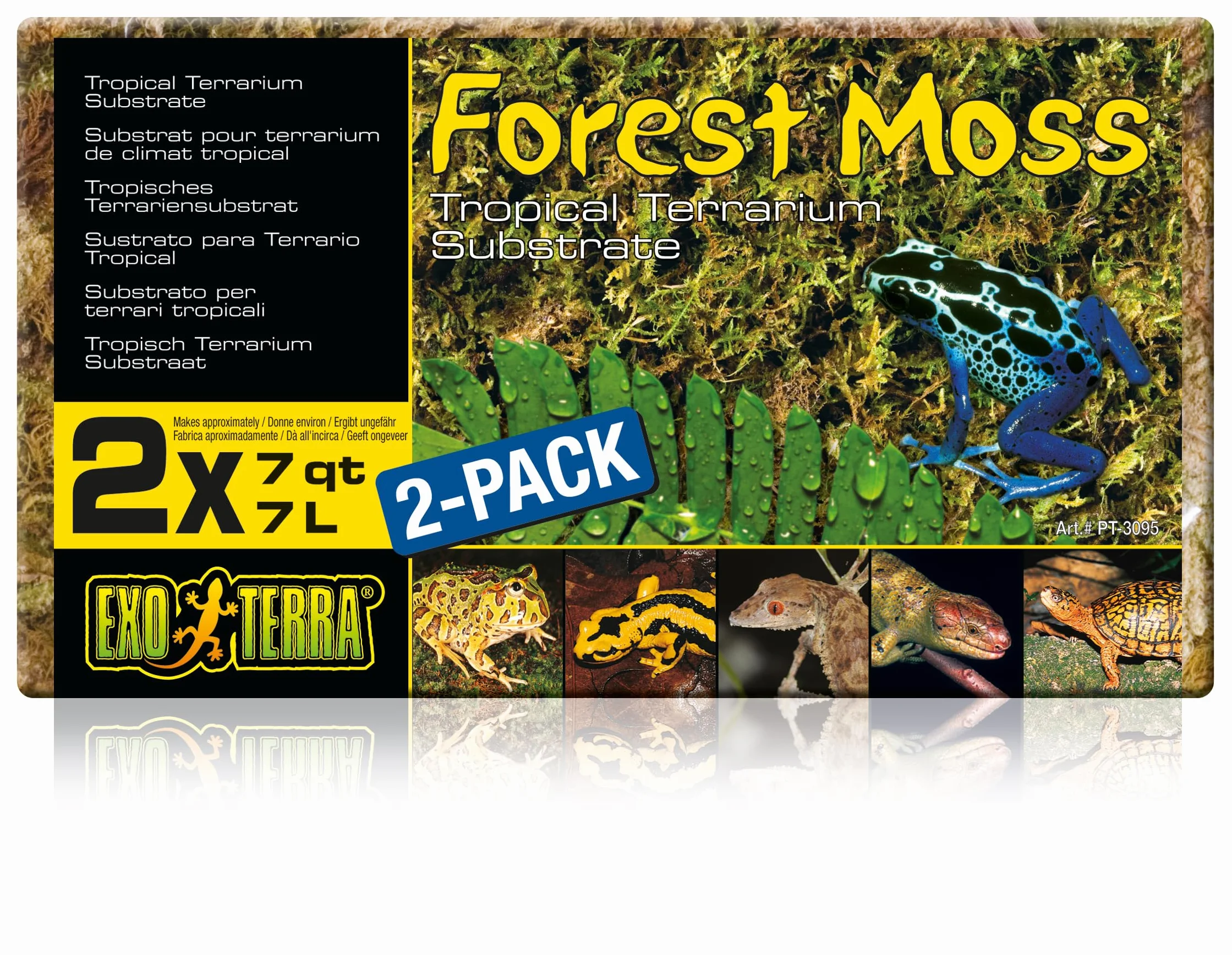 Exoterra Set de 2 Substrats Mousse de Forêt pour Reptile Amphibien 7 L