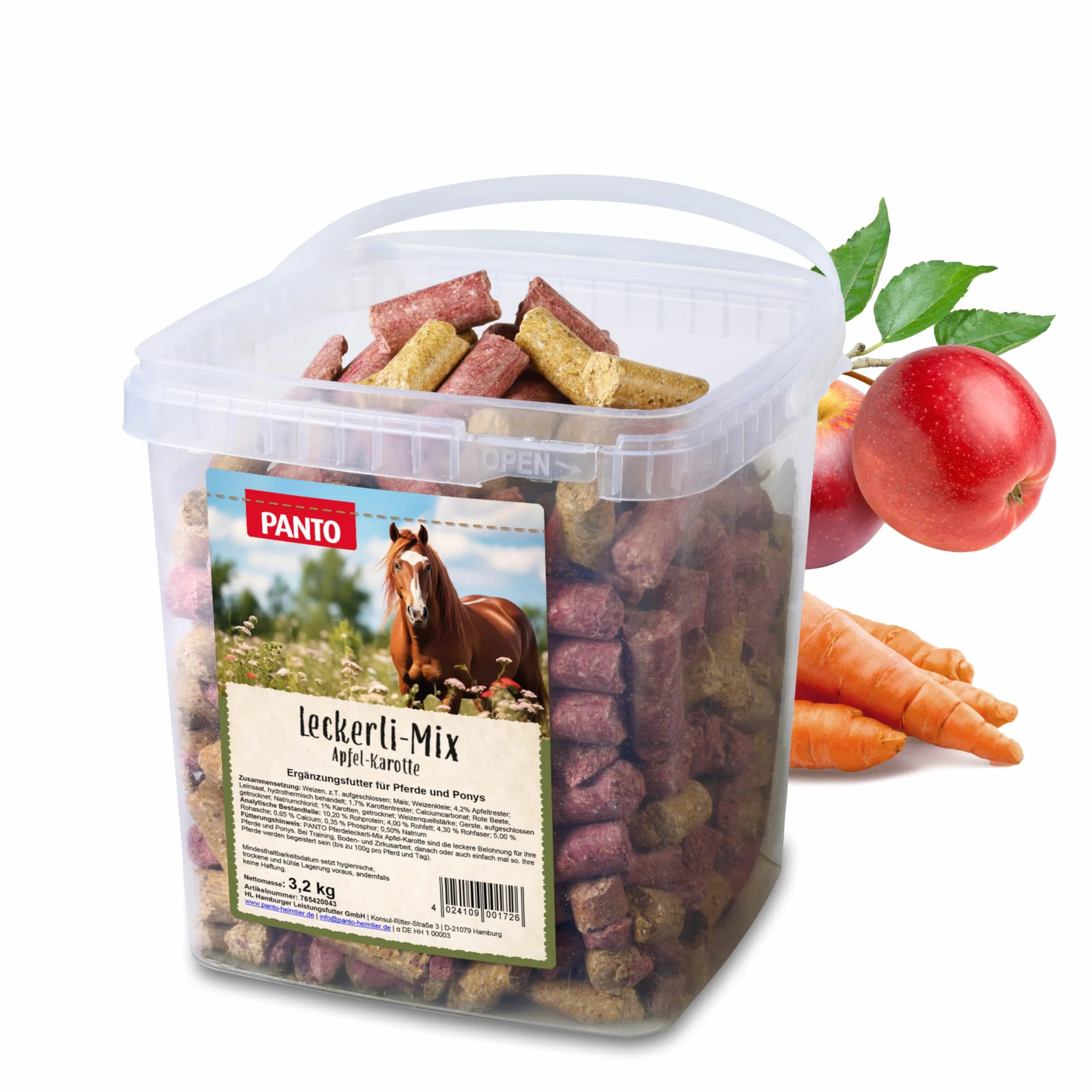 Leckerlimix Panto boîte de friandise pour chevaux Pomme et carotte 3,2 kg