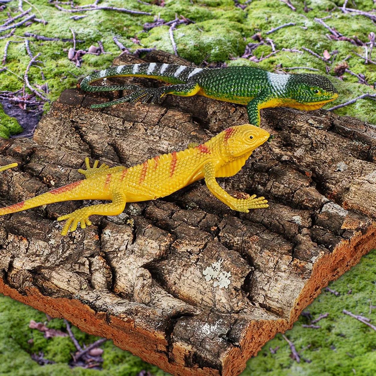 DOITOOL Écorce de liège pour Reptile 4 pièces Fond Terrarium 15 x 15 cm Naturelle décoration Tapis d'escalade