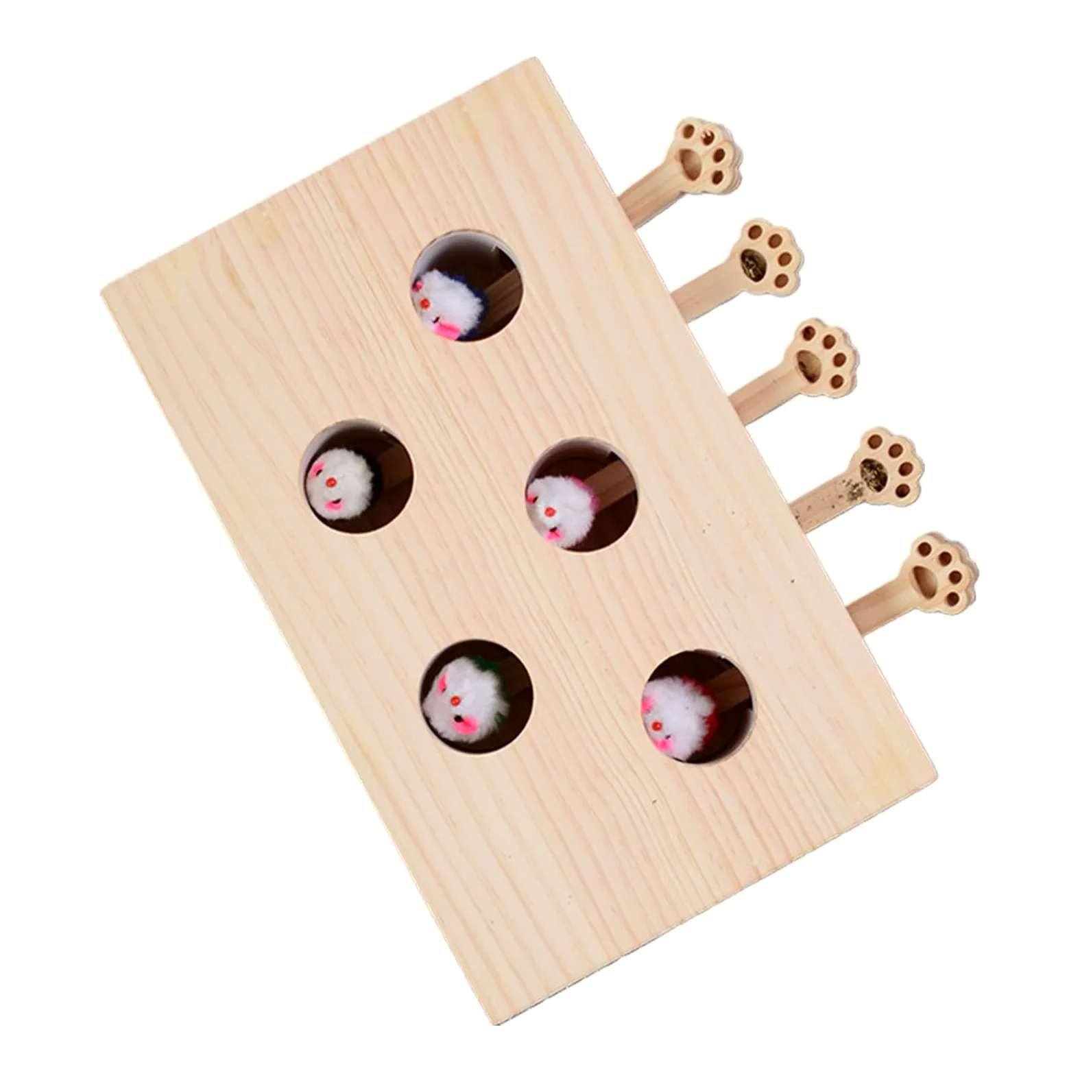 Interactifs Chat Puzzle Souris Mobile, Exercice | interactif en bois Tape-Taupe pour chat Stimulant, en bois, solo, anti-ennui, exercice