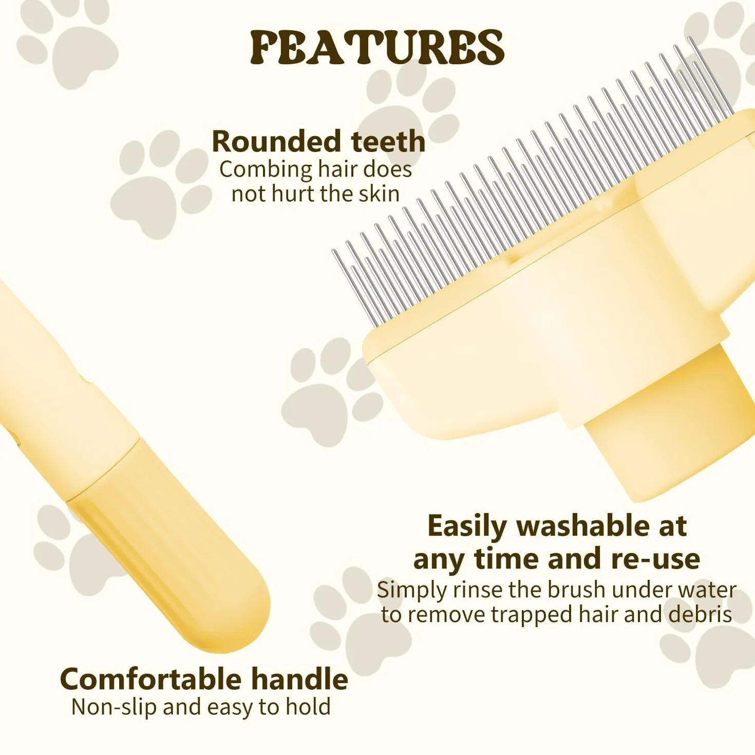 Brosse Chat Poil Long Peigne Toilettage Autonettoyant avec Bouton D'Épilation pour Chat et Chien 2 Pièces
