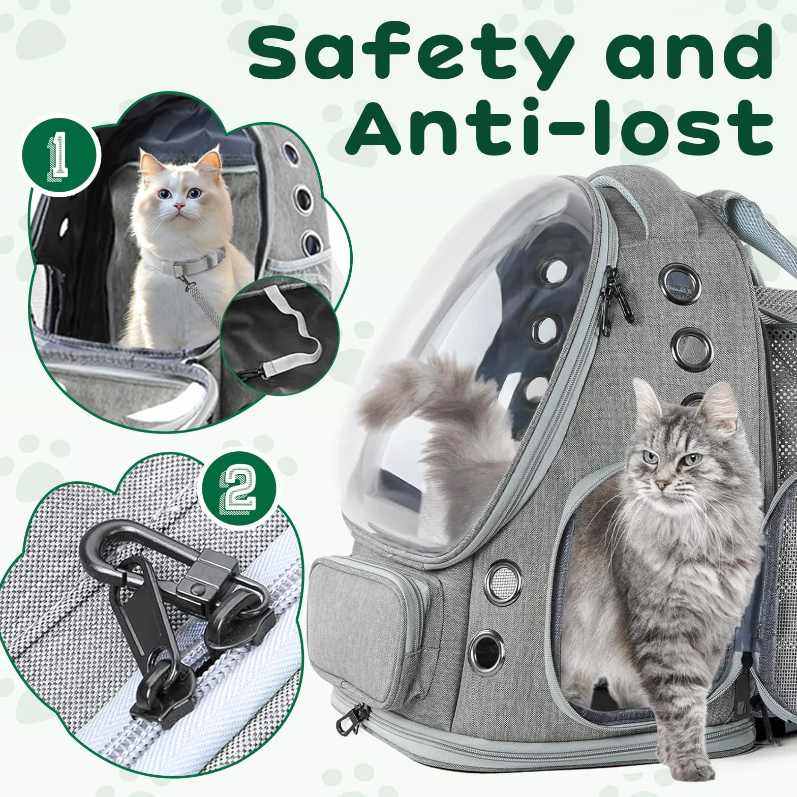 Sac à Dos pour Chat Respirant Grand Espace Sac Transport Chat Extensible avec Harnais Intérieur pour Voyager Randonnée