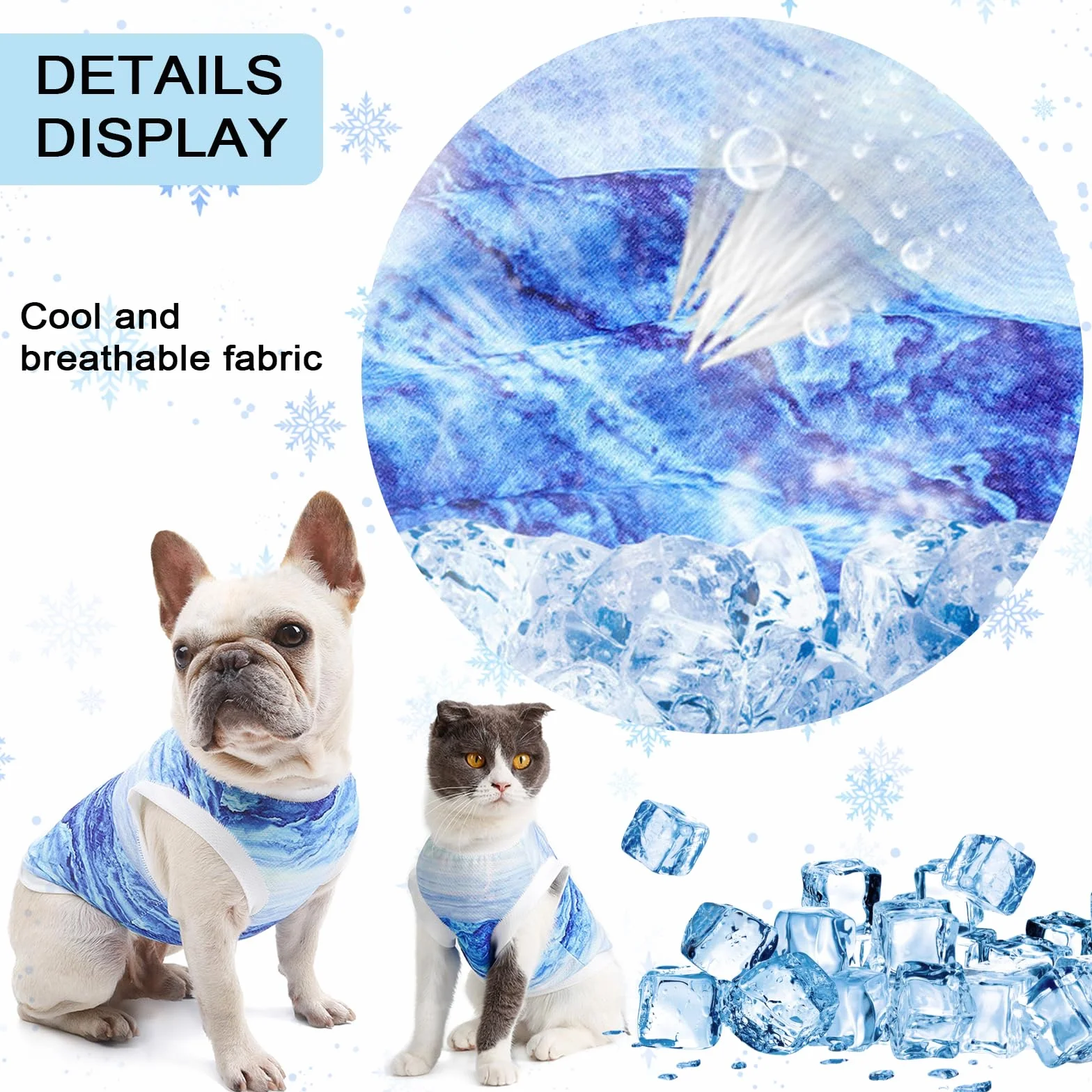 Gilet Rafraîchissant pour Chien, Veste de Refroidissement Respirante Manteau Protection Contre Le Soleil Activités Extérieures