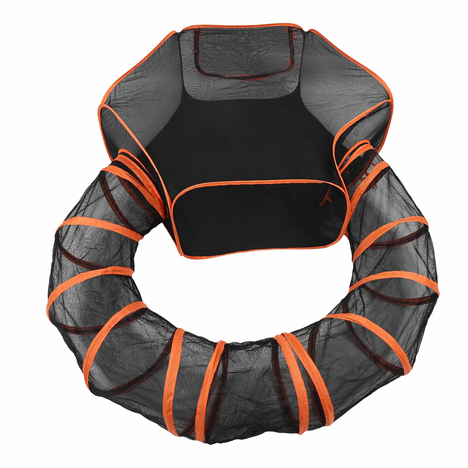 Enclos Extérieur pour Chat Portable avec Tunnel, Tente Fermée