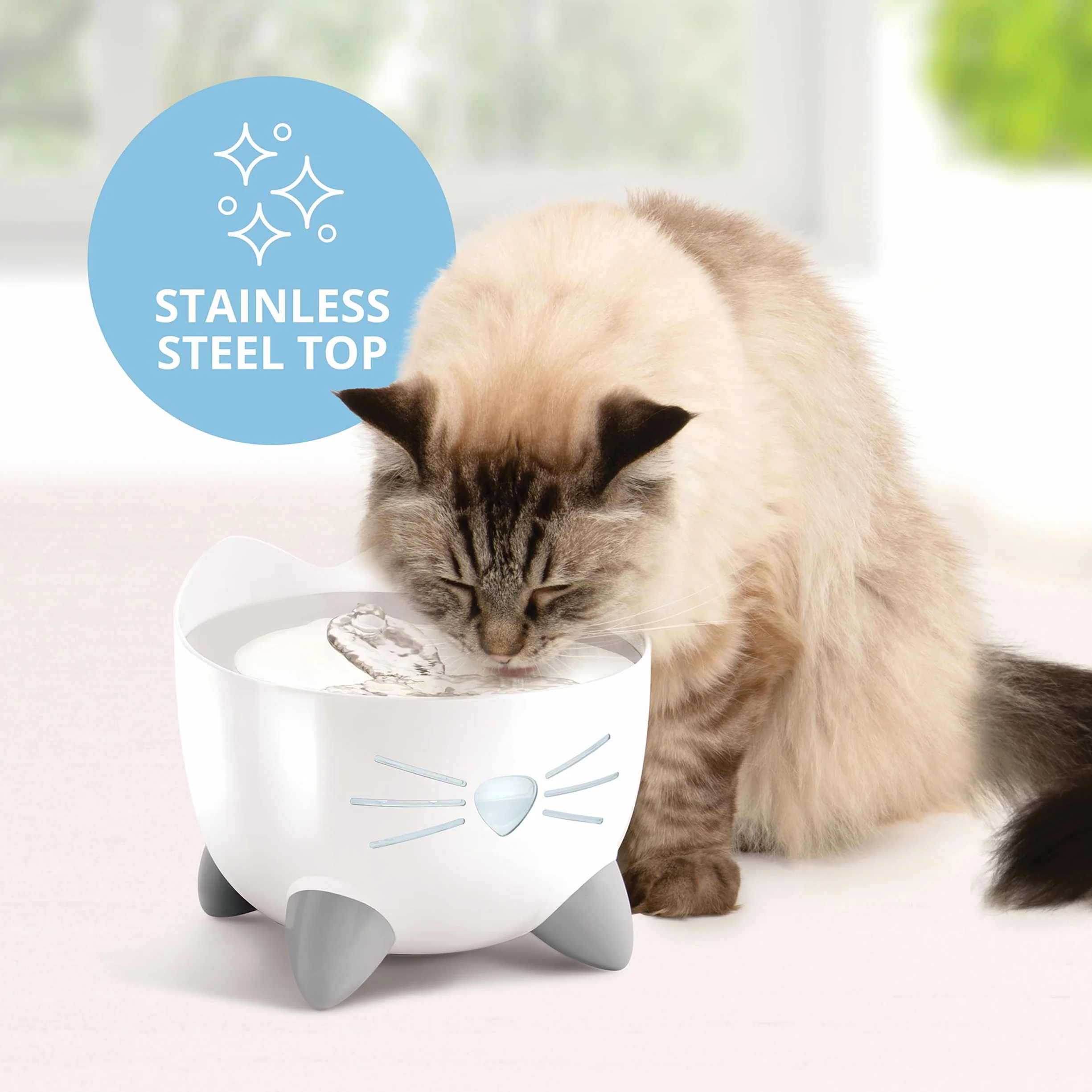 Catit Pixi Fontaine à Eau pour Chat 2,5 L Blanc