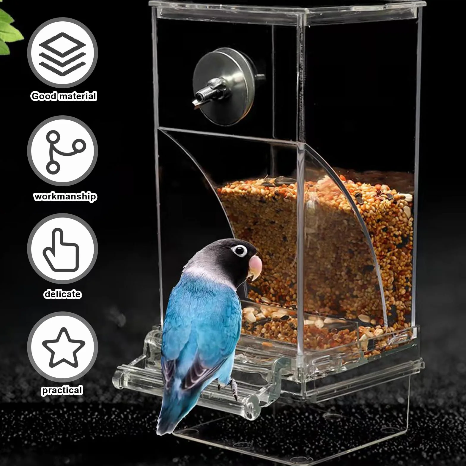 Lot de 2 distributeurs automatiques de nourriture pour oiseaux perruches canaris calopsittes pinsons