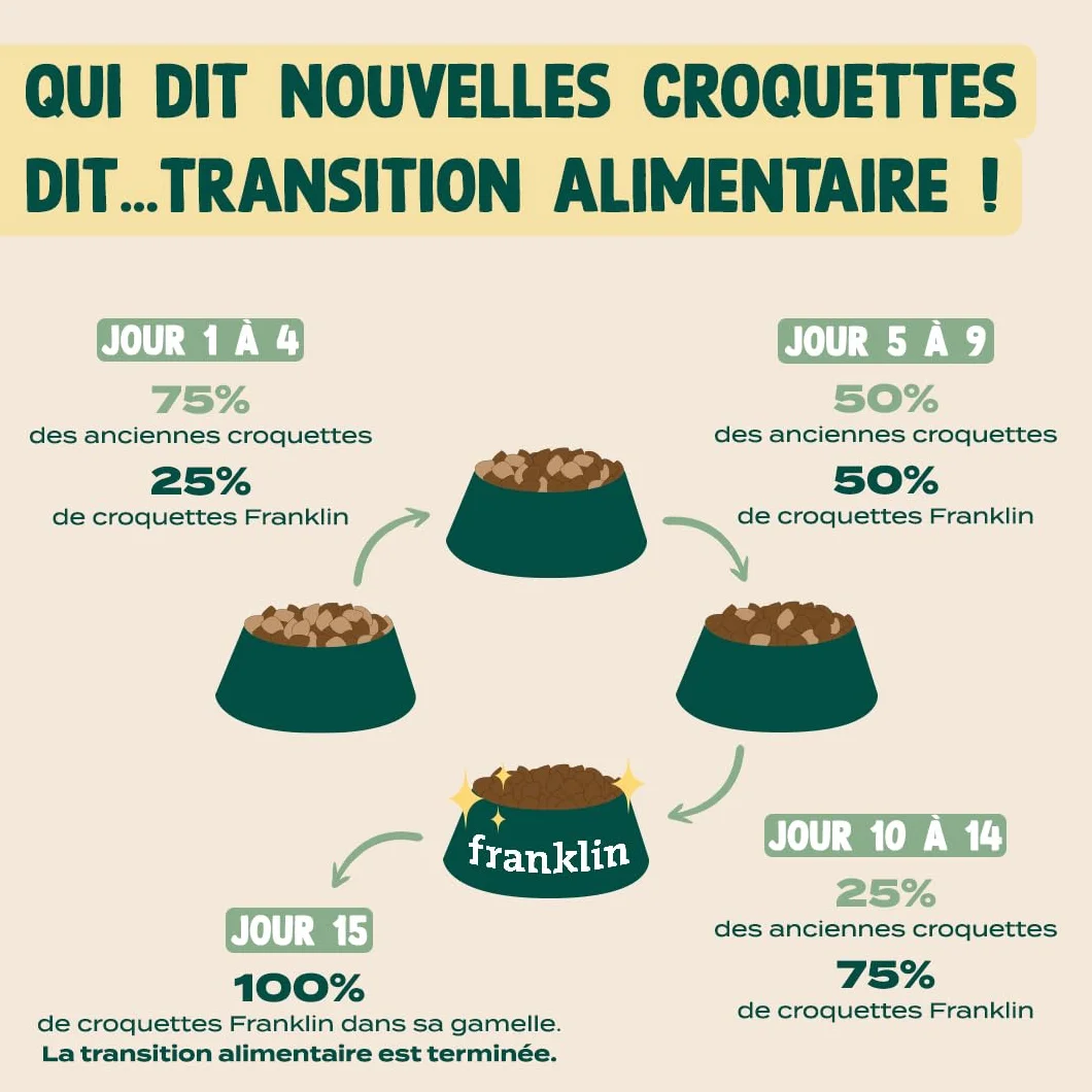 Franklin Croquettes pour Chien 70% Saumon Mono-protéine sans Céréales Peau et Pelage 2,5 kg