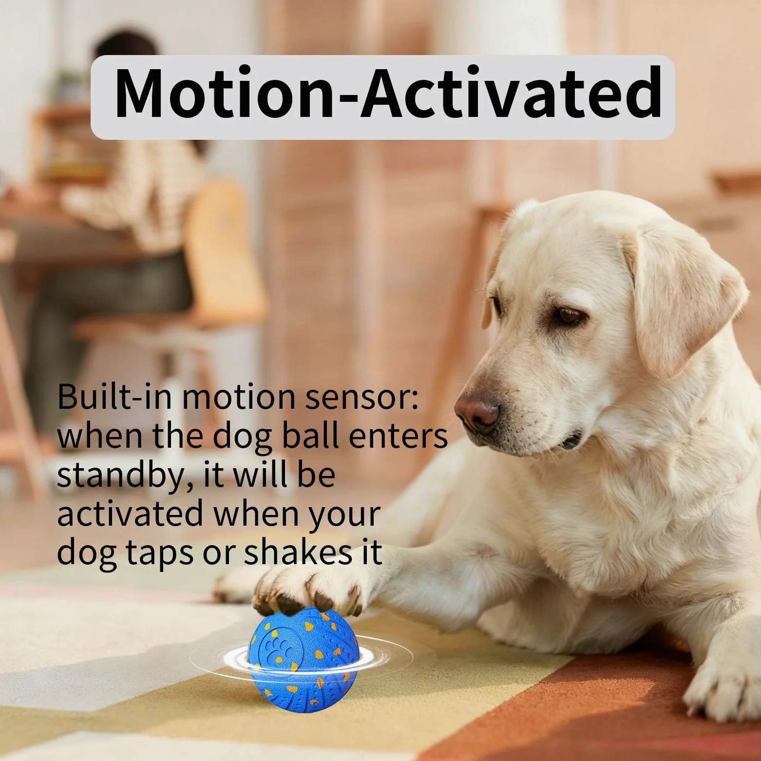 Balle interactive 2 en 1 pour chien pour mâcheurs agressifs, balle E-TPU automatique et rebondissante, 3 modes, jouet intelligent pour animaux de compagnie avec détecteur de mouvement