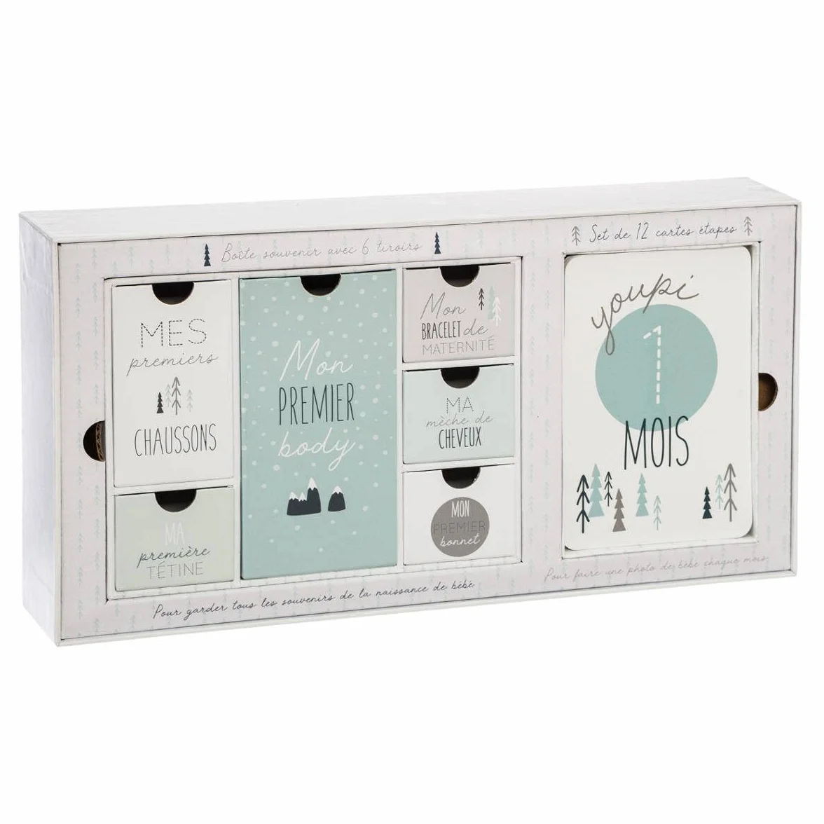 Atmosphera Coffret Cadeau de Naissance Mon Premier 20x38 cm Bleu