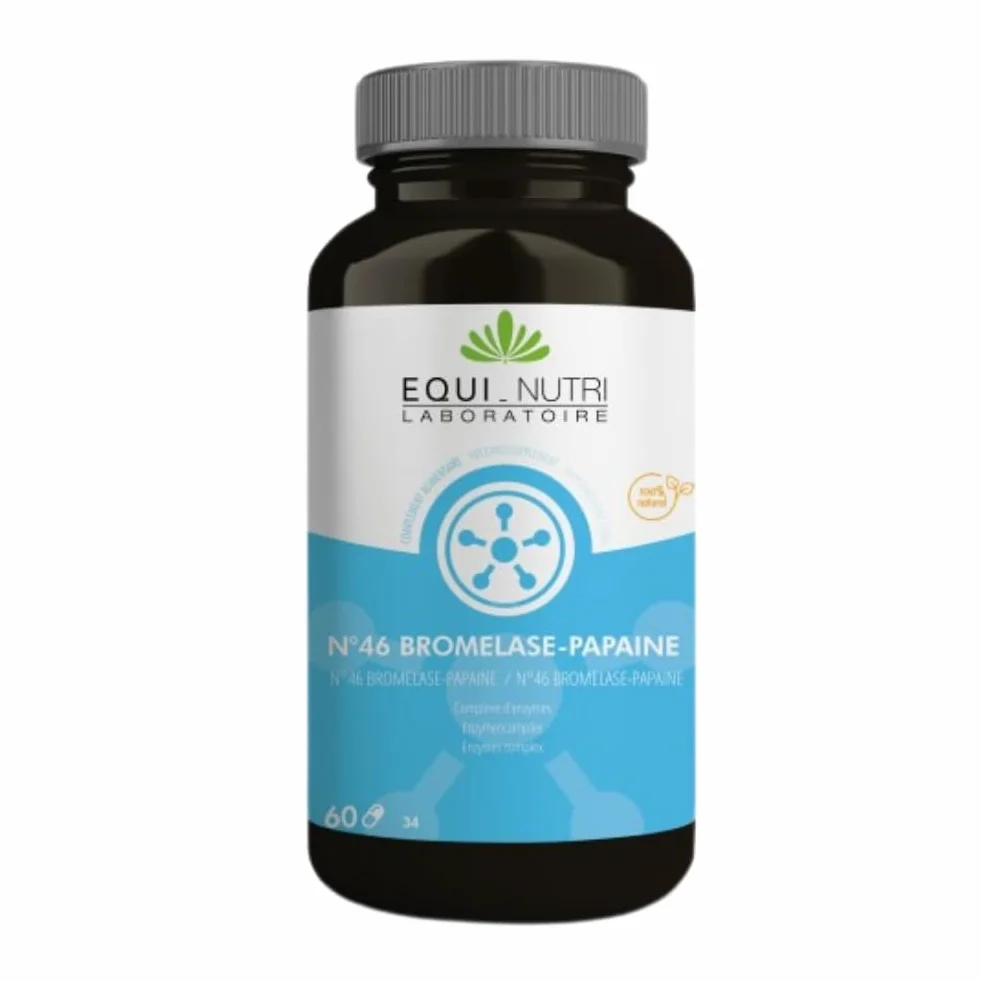 Equi-Nutri Laboratoire Bromelase-Papaïne Complexe d’enzymes végétales 60 gélules N°46