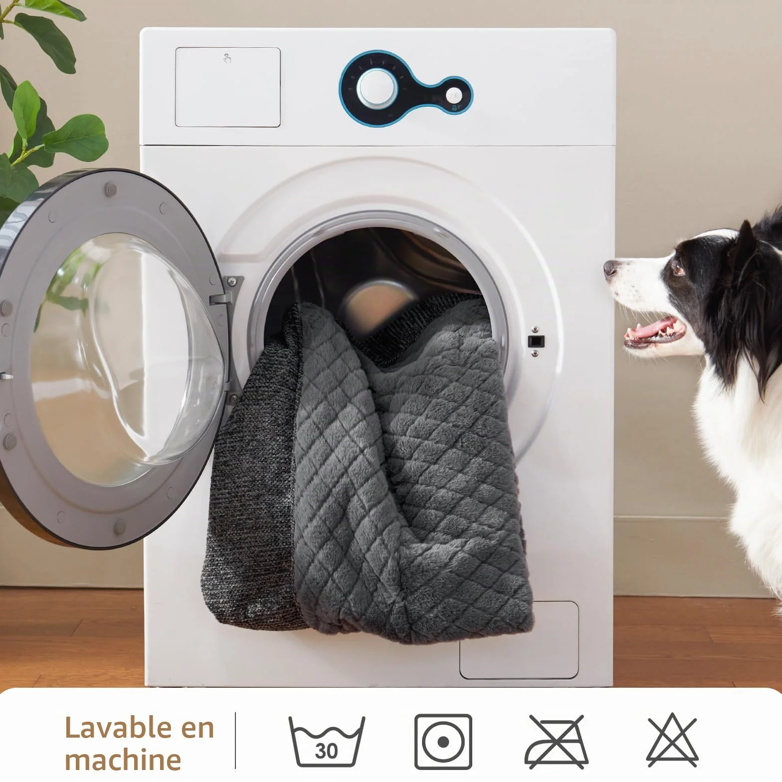 JOEJOY Panier Chien Orthopédique Grande Taille XXL, Coussin Déhoussable Lavable, Canapé Antidérapant Velours Floconné Doux