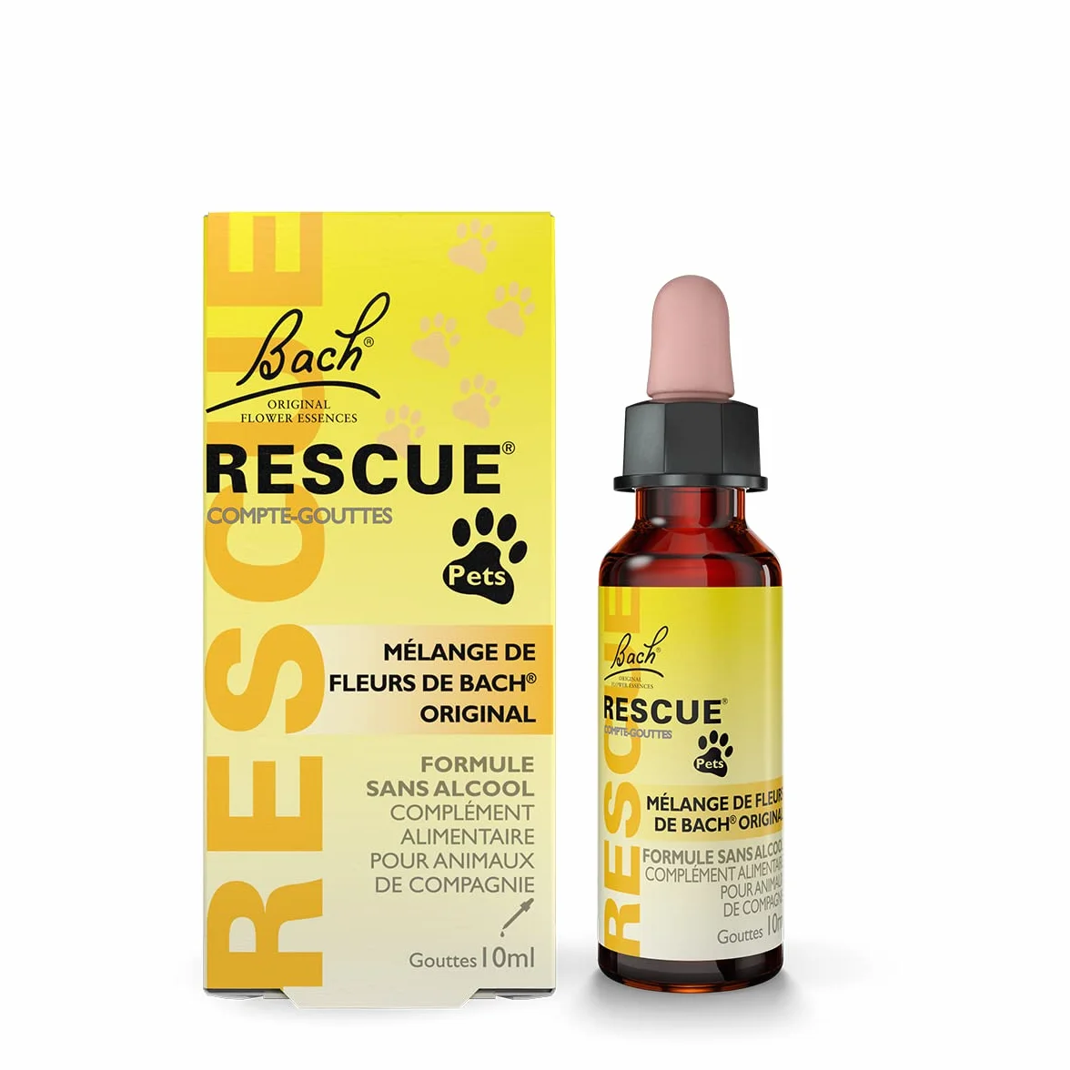 Rescue Pets Compte-Gouttes Complément Alimentaire Animaux 10ml Jaune