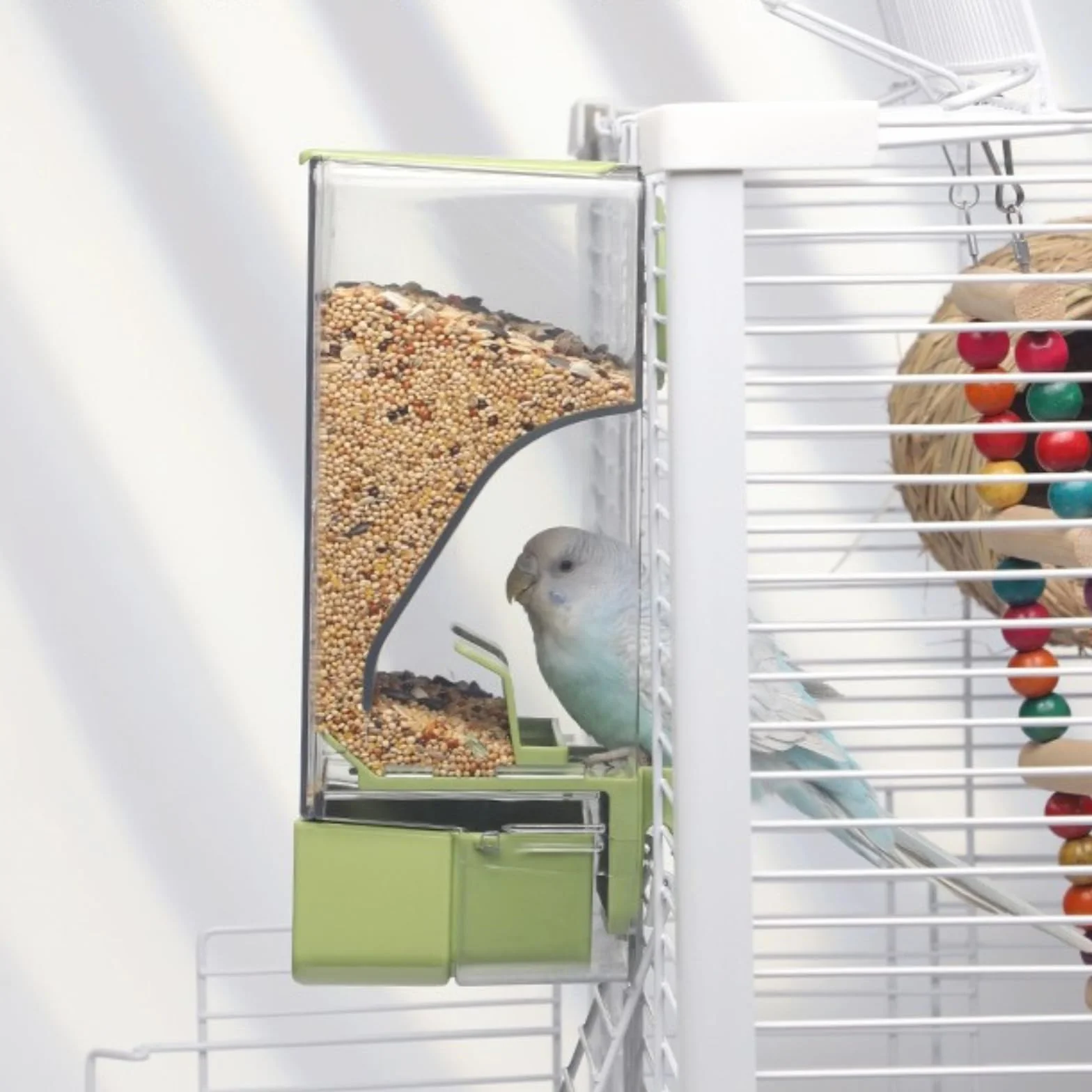 Mangeoire Automatique pour Oiseaux avec Perruche Canari Calopsitte Pinson