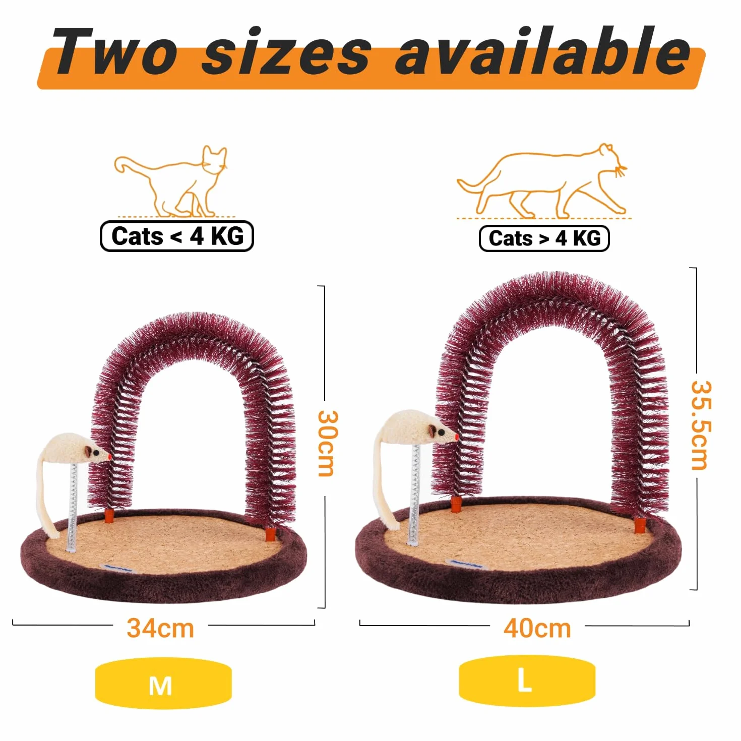 Happi N Pets Brosse à Poils pour Chat avec Grattoir Robuste et Herbe à Chat