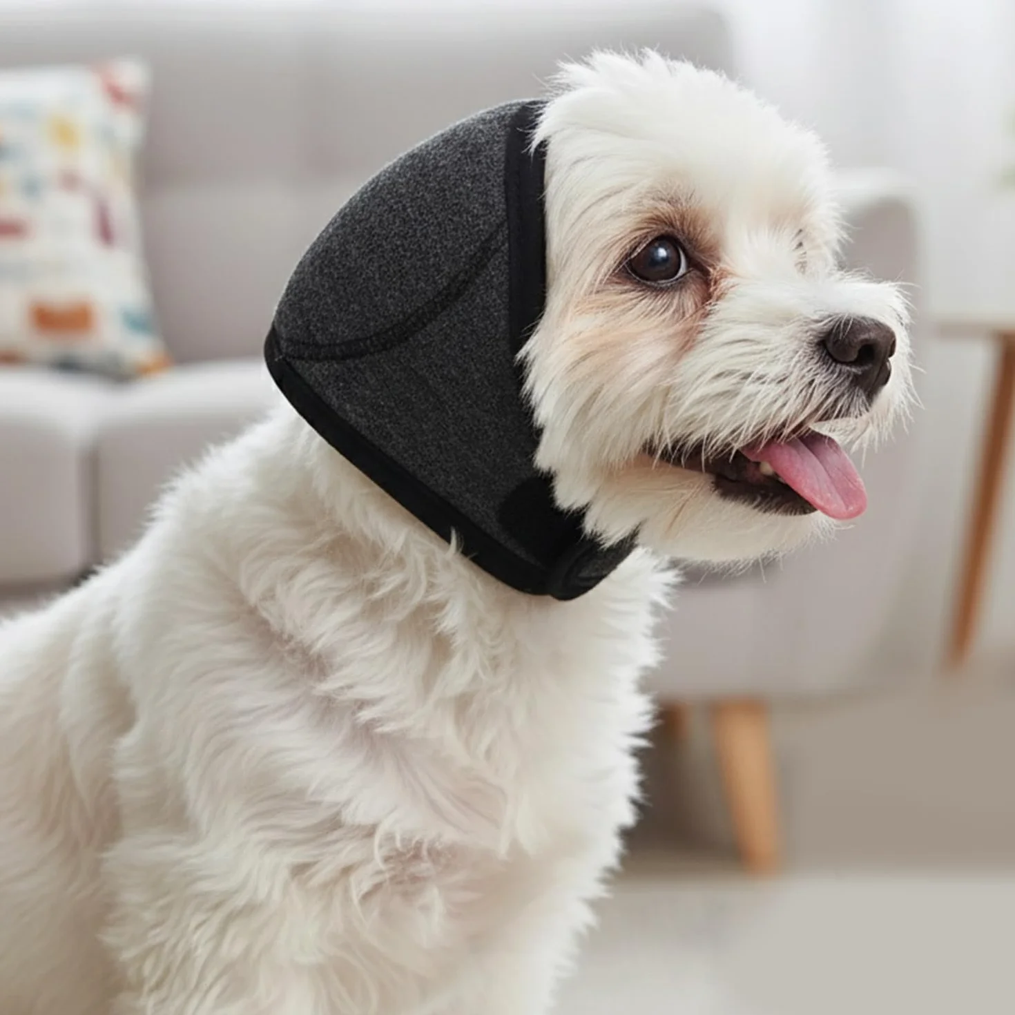 Protège-Oreilles Chien, Protection Auditive Anti-Bruit Réglable pour Petits et Moyens Chiens, Convient pour Toilettage, Bain, Orage et Feux d'artifice (Gris-S)