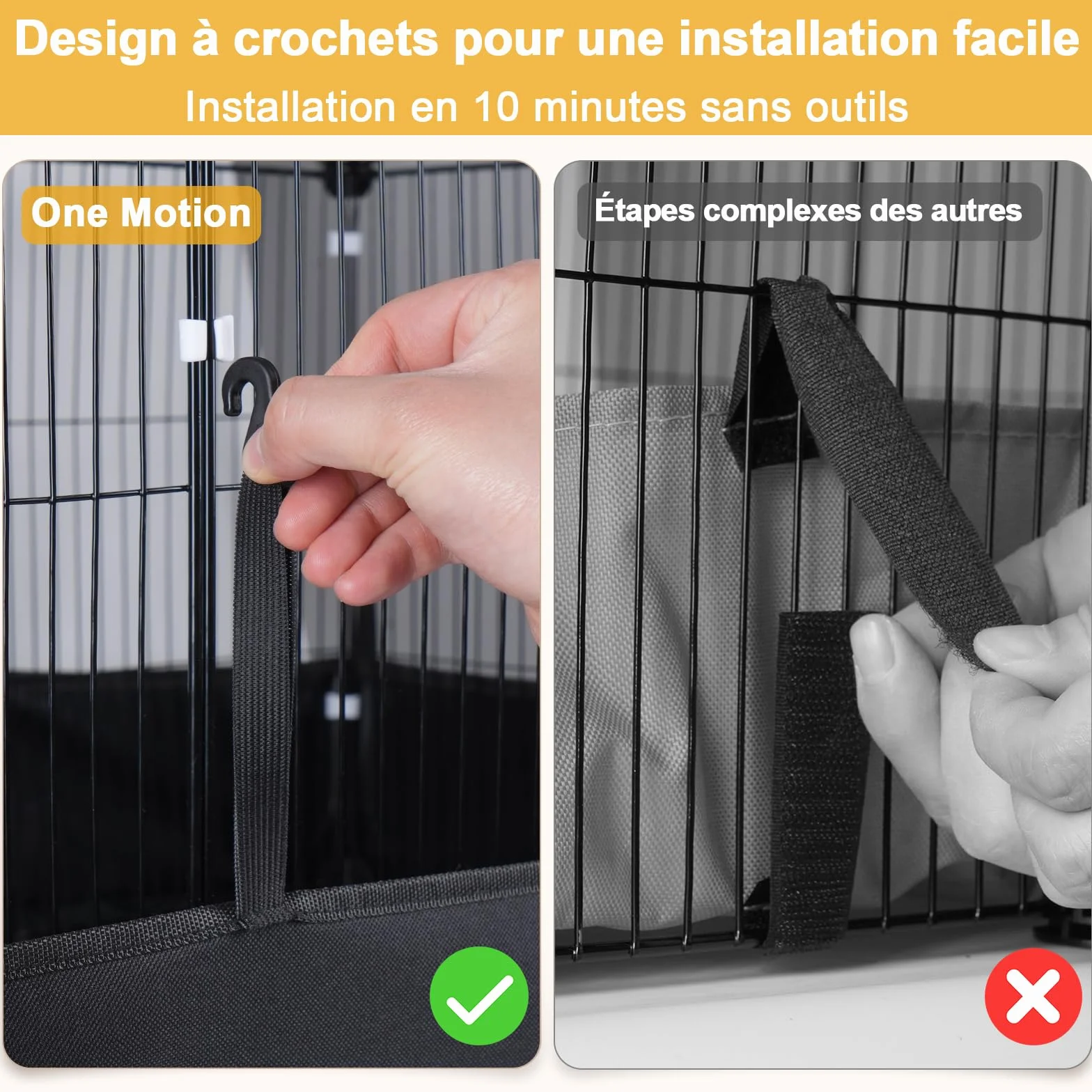 Aystkniet Cage pour Lapins et cochons d'Inde avec Couvercle et revêtement de Sol imperméable - 122CM x 60CM x 40CM Cage pour Petits Animaux avec Triple mesures de sécurité et Crochets en Un clic