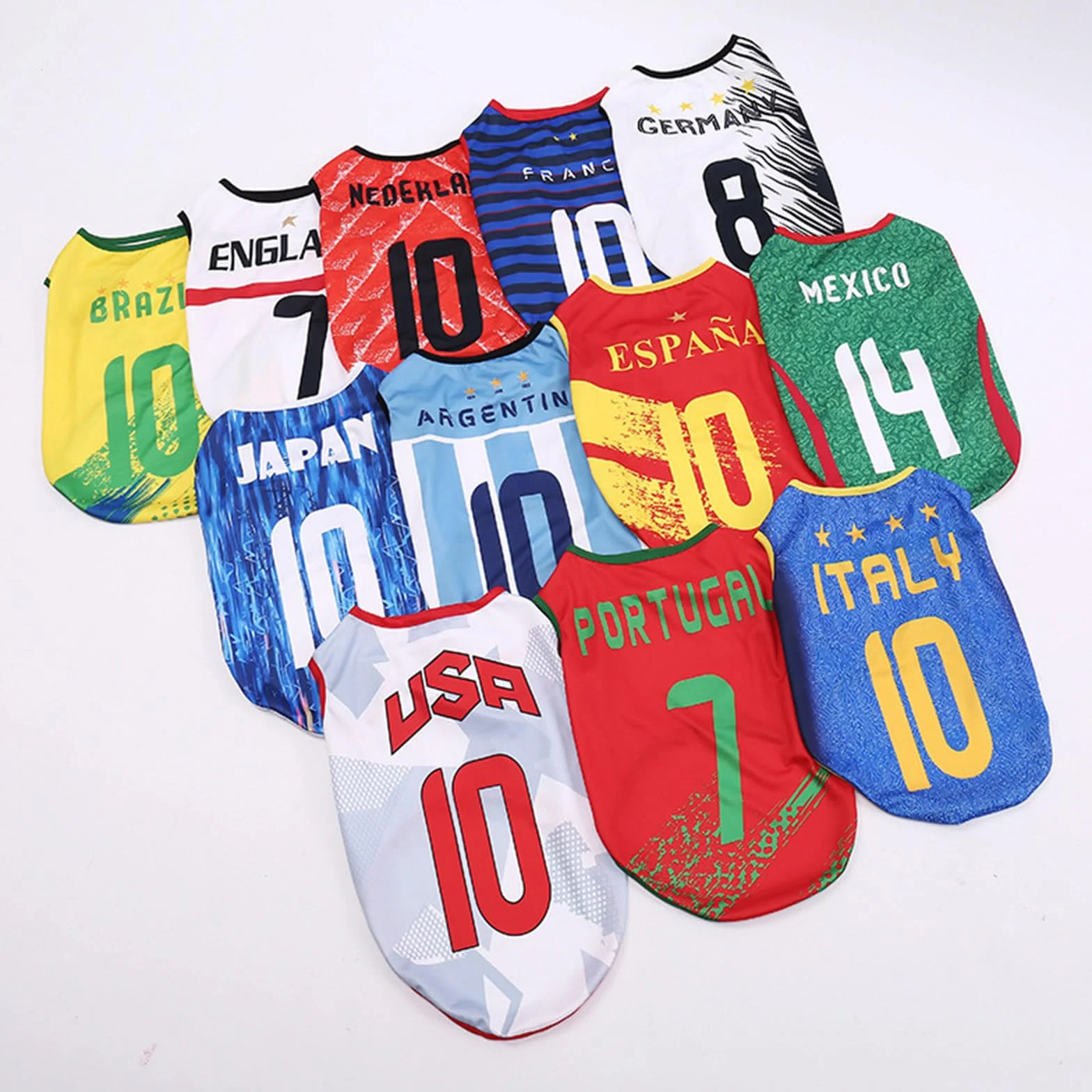 Maillot de Foot pour Chien sans Manches Thème National Vêtement de Sport T Shirt Petit Moyen Grand Chien