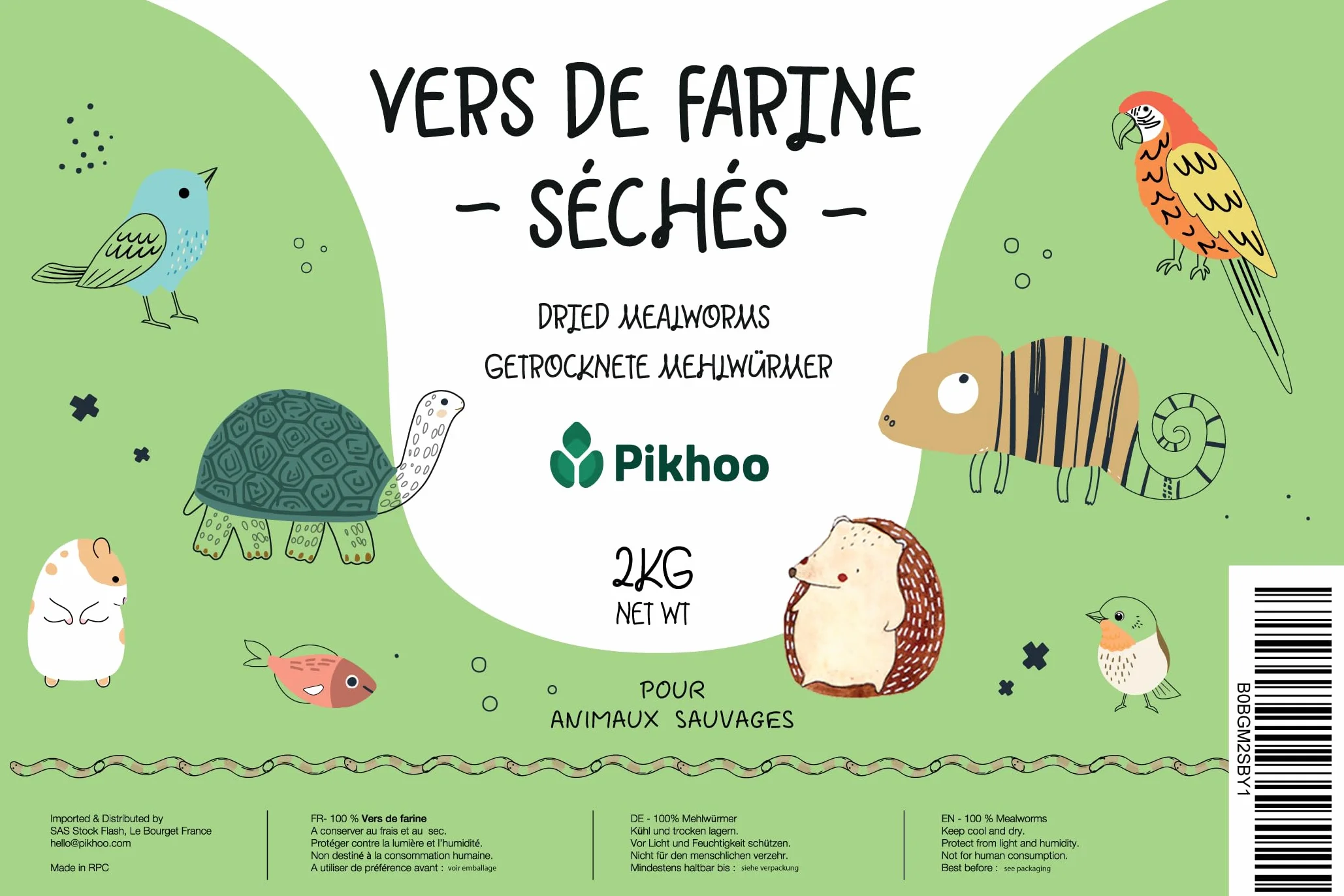 Insectes Comestibles vers de Farine Séchés 2kg Nourriture Oiseaux