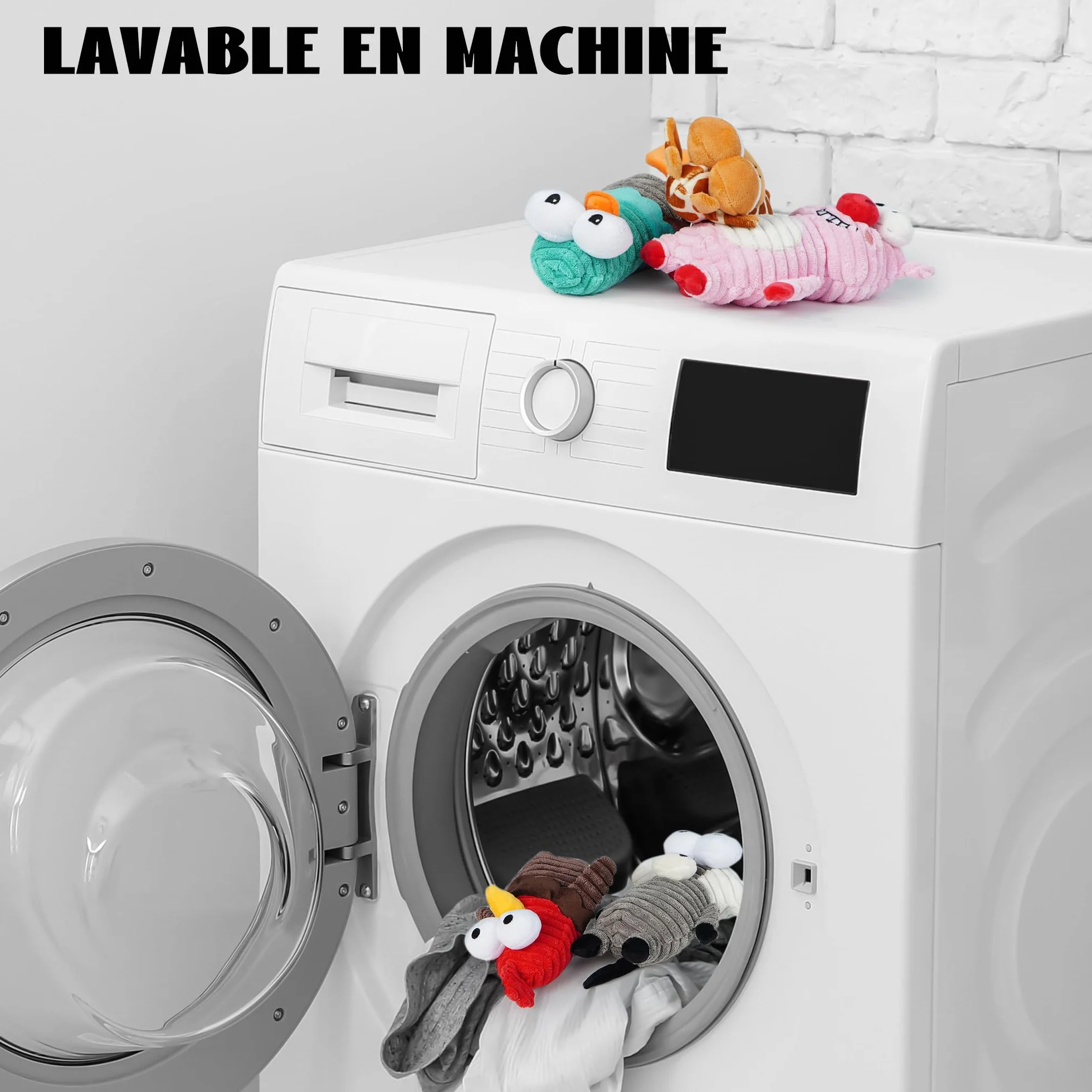 Jouet Chien Nocciola Lot De 5 avec Couineur Papier Bruissant, Jouets Interactifs en Peluche Durable pour Petite, Moyenne et Grande