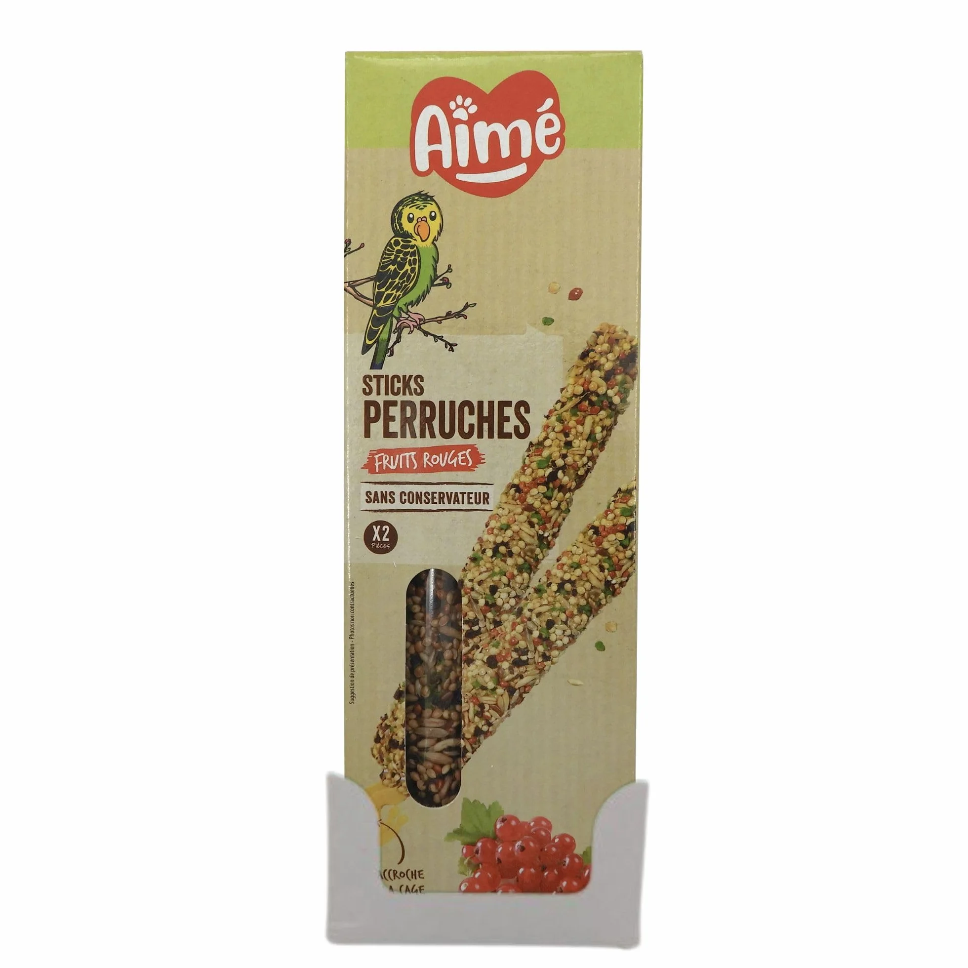 Aime Baguettes aux Fruits Rouges pour Perruches 2 Baguettes Croustillantes
