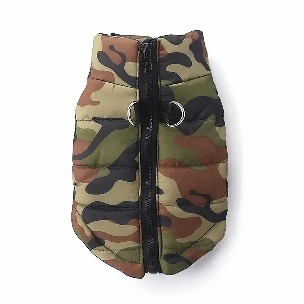 Veste chaude pour chien hiver gilet zippé Voarge petit animal L Camouflage