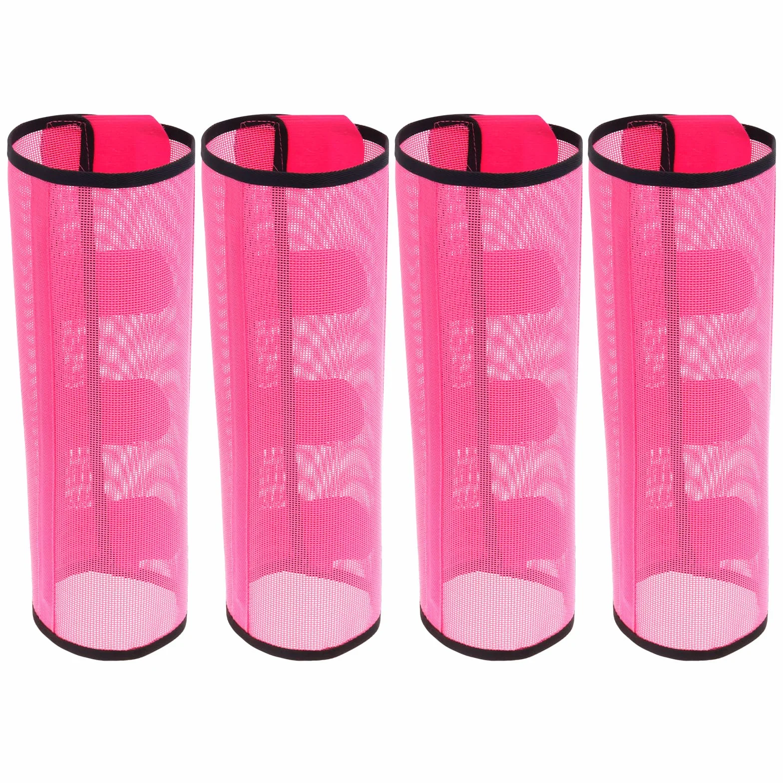 Lot de 4 bottes en maille respirante pour cheval - Legging confortable - Fatigue des jambes - Enroulez les jambes pour protéger (rose)