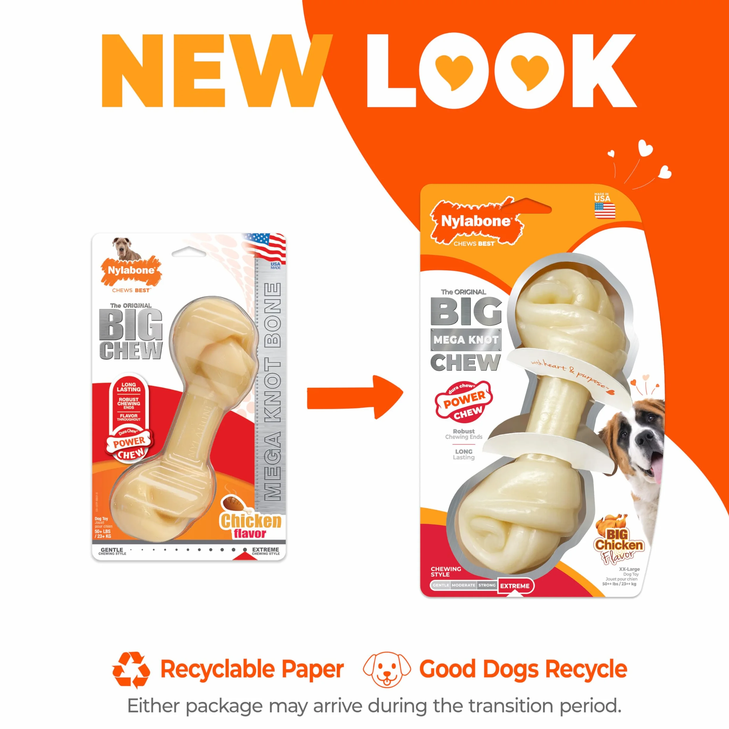 Nylabone Gros Jouet Os à mâcher pour Gros Chiens, Durable