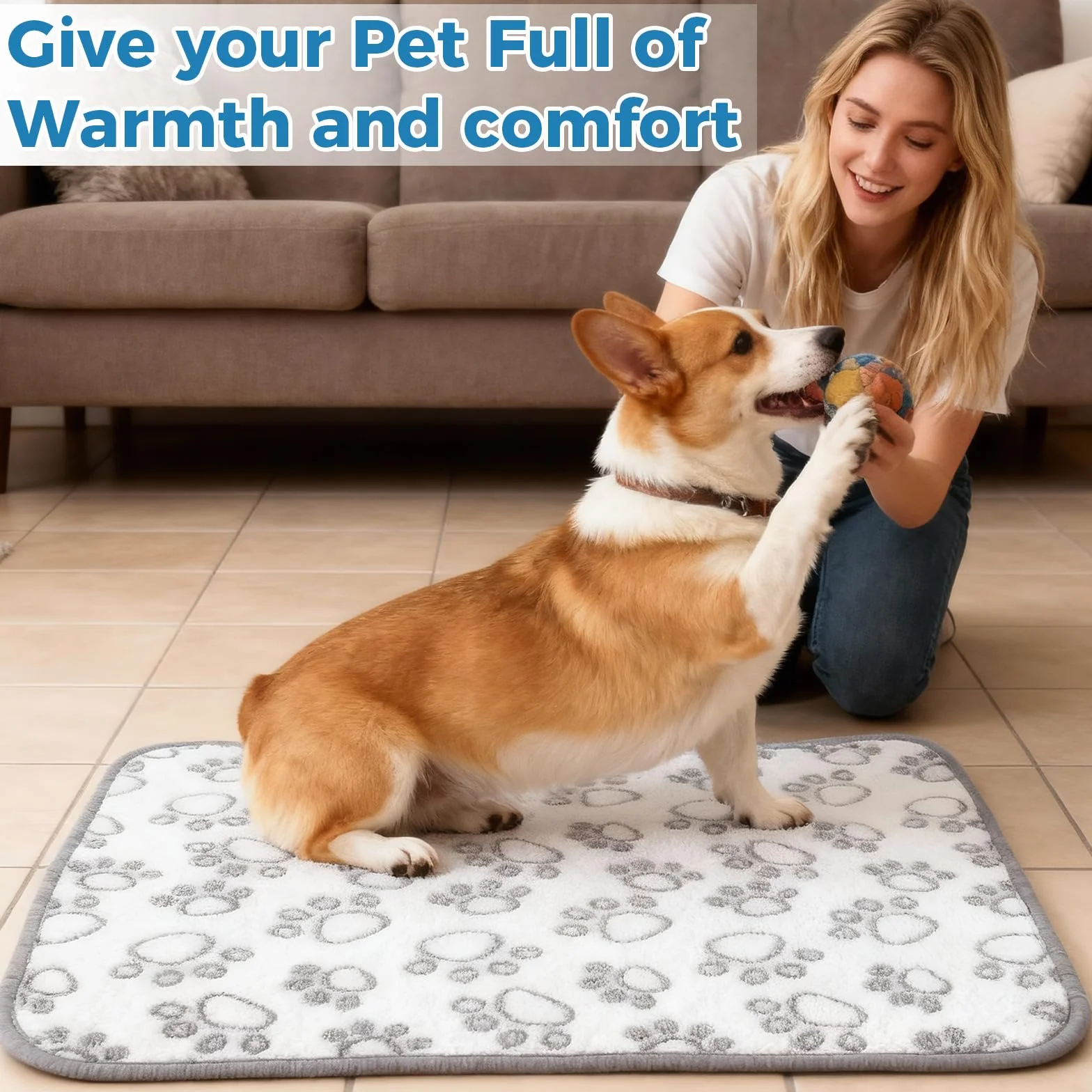 Couverture Chien Chat Plaid Flauschige Animaux 40x60 cm Lavable