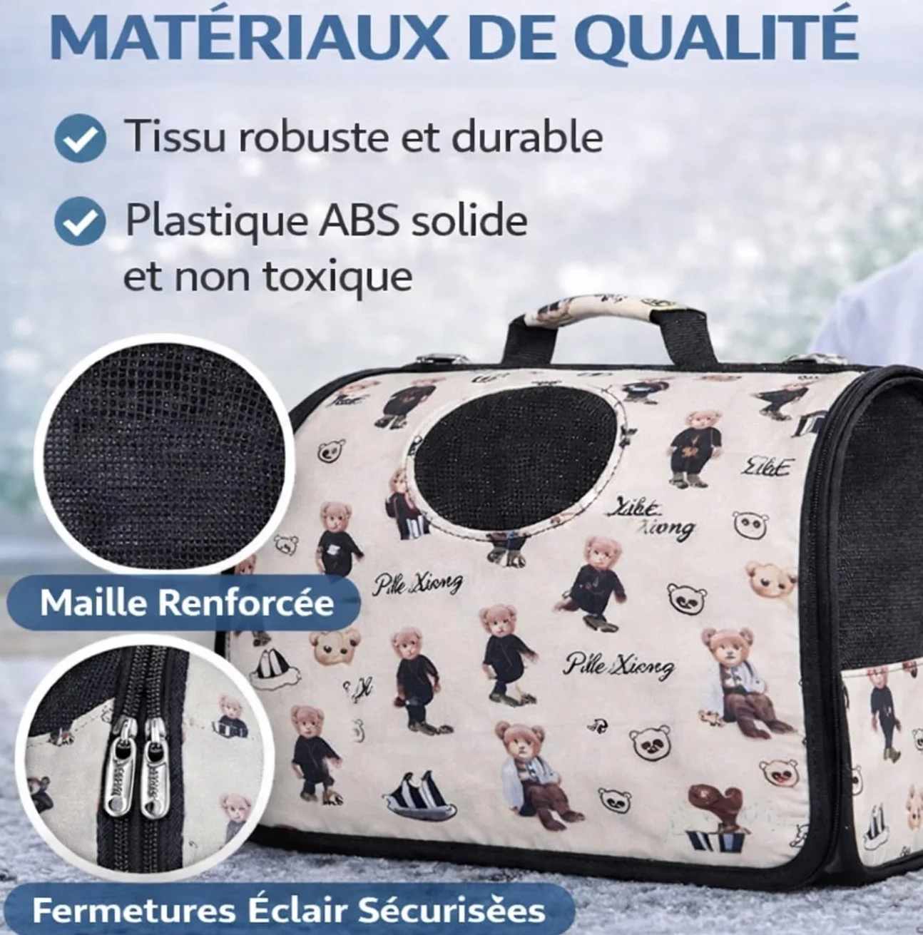 Sac de Transport Chat et Chien Petit – Caisse de Voyage Souple Respirante – Transporteur Animal Cabine Avion – Léger, Pliable