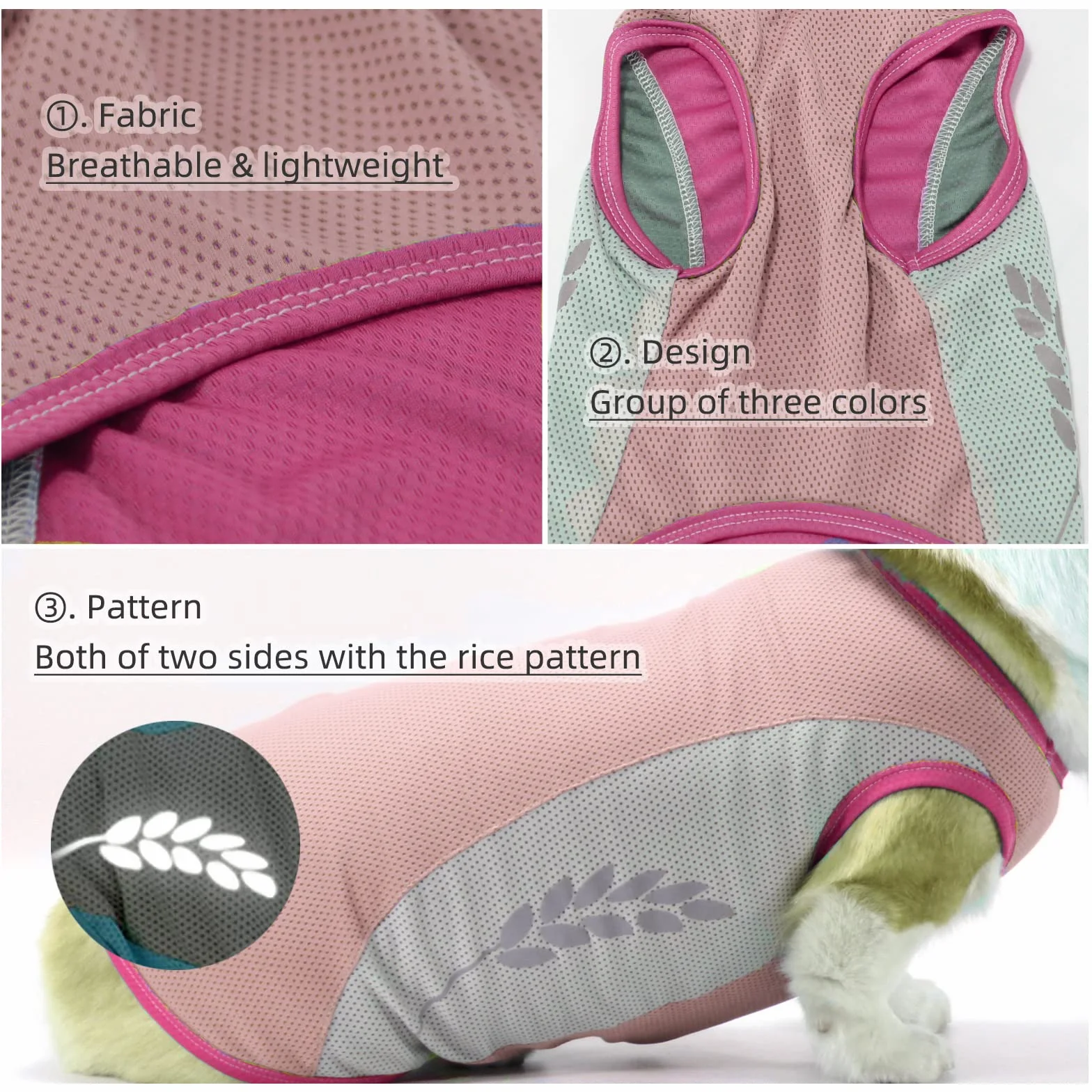Gilet rafraîchissant pour chien avec protection UV et bande réfléchissante, veste respirante été