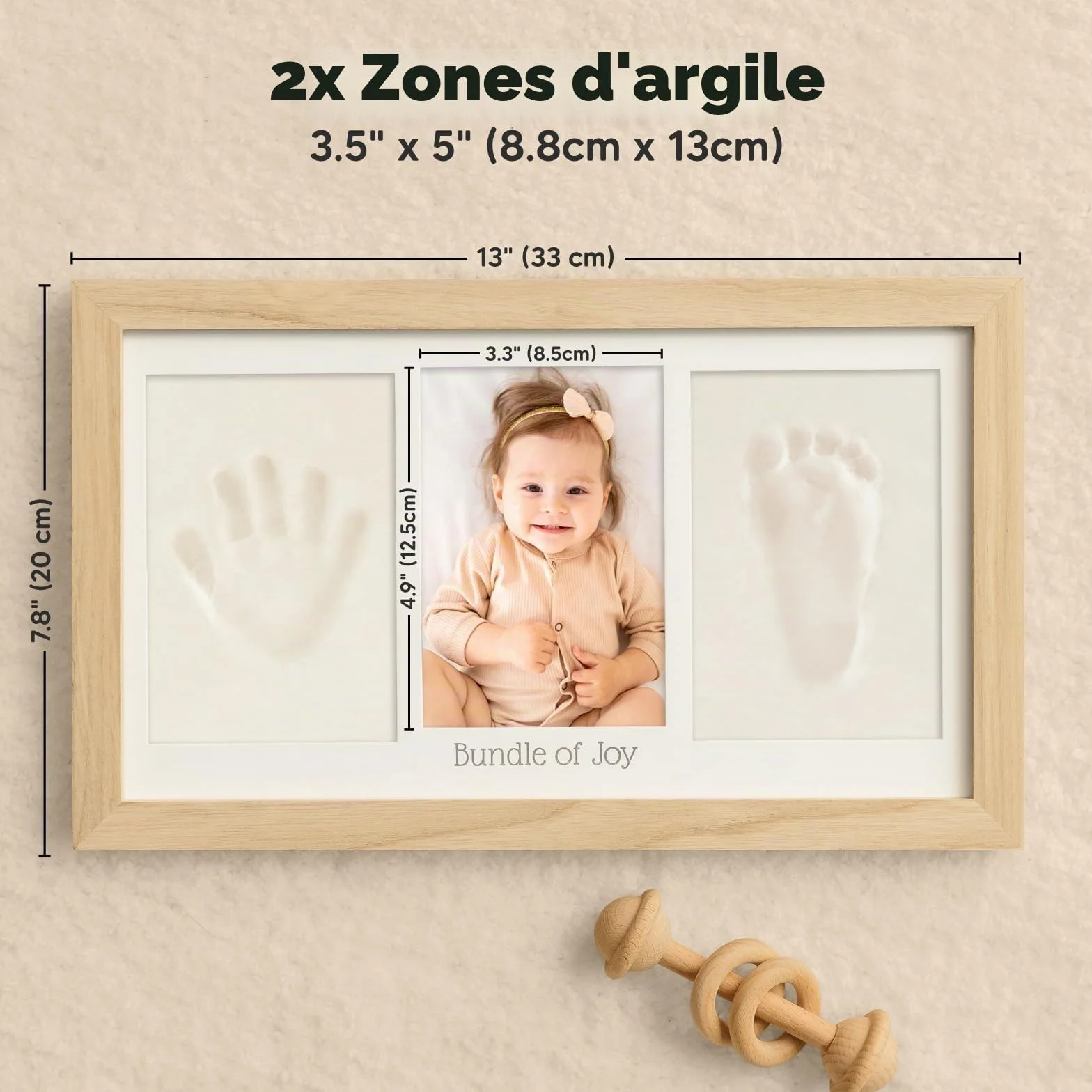 Kit d'empreintes de mains et de pieds de bébé – Cadre souvenir nouveau-né, cadeaux personnalisés pour bébé