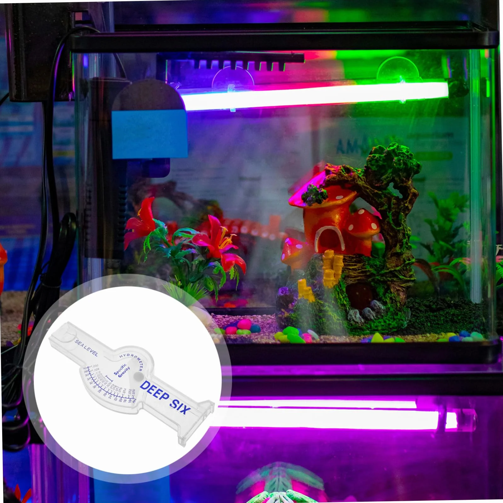 Minkissy Hydromètre pour Aquarium Testeur de Sel Salinomètre 15 Cm