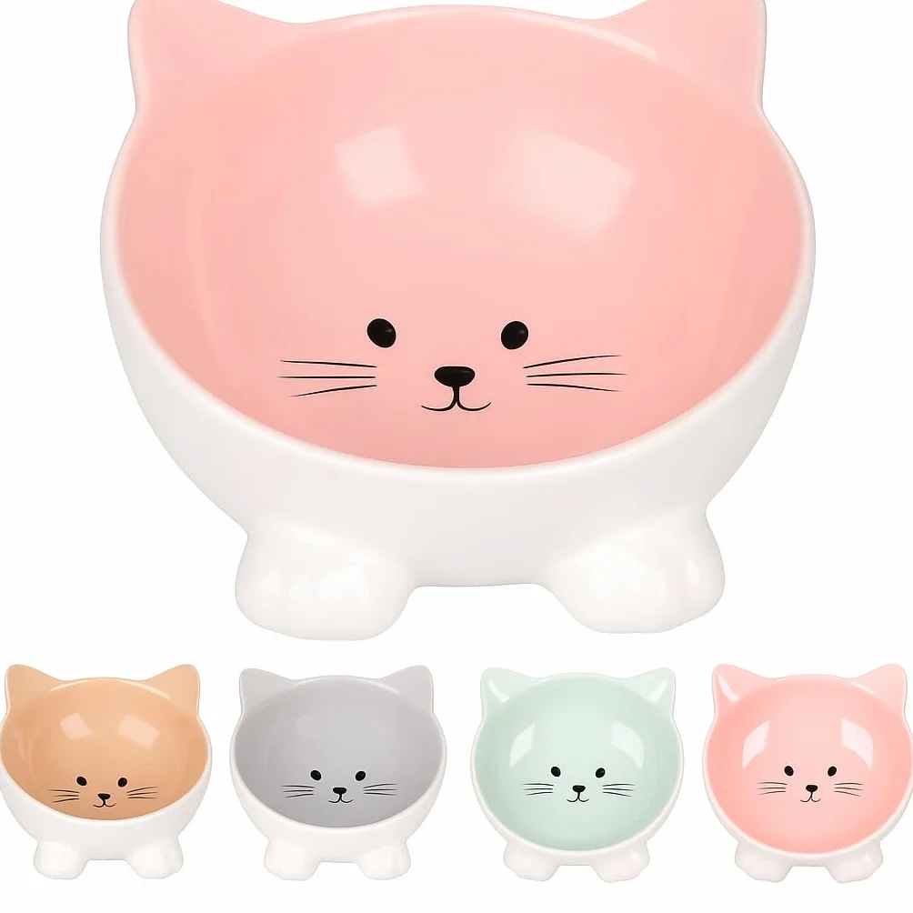 Flamingo Gamelle pour Chats Puzi Rose - Gamelle Antidérapante Céramique 125ML