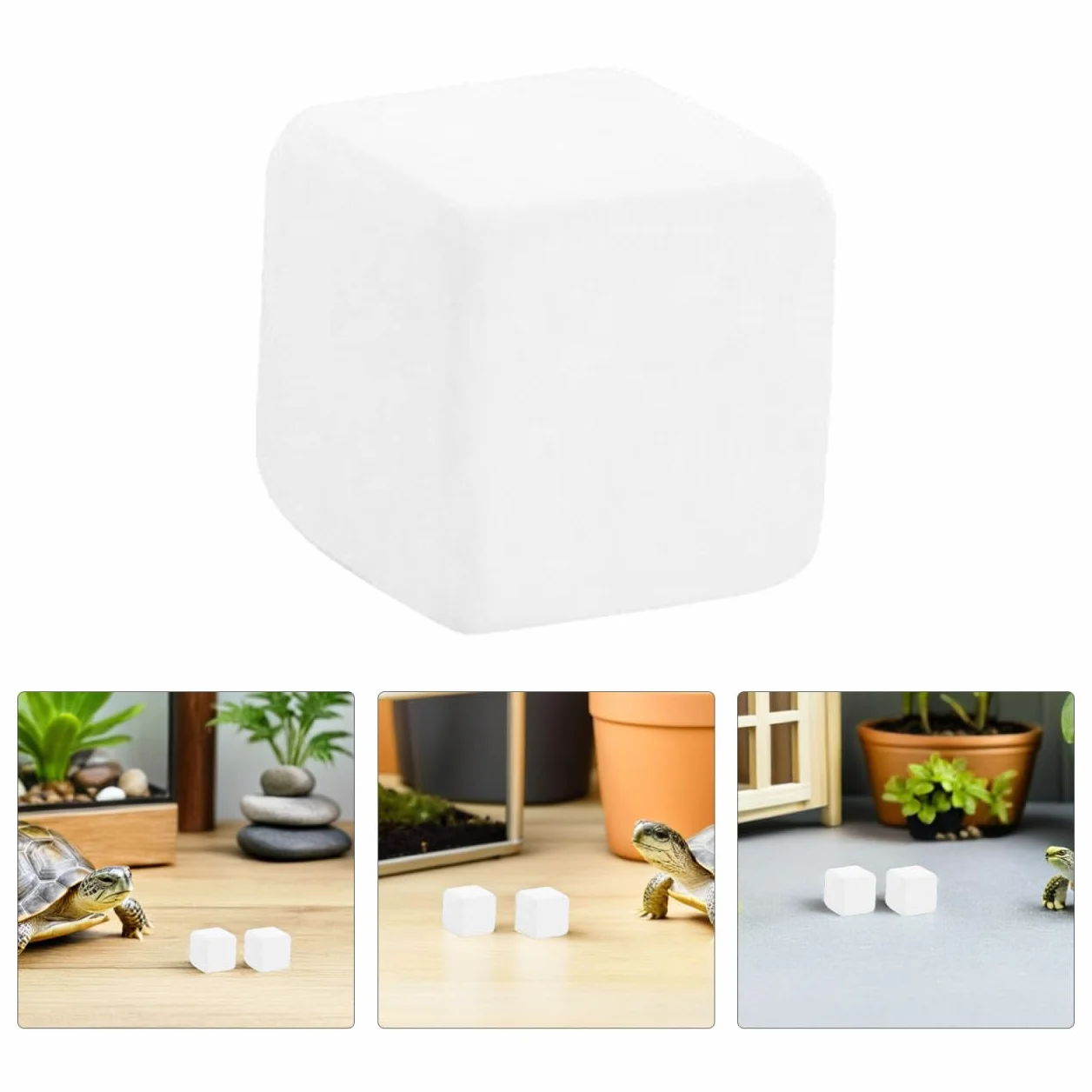 Lot de 6 Blocs de Calcium Minéral pour Tortues Aquatiques et Terrestres, Cube à Mâcher Enrichi en Oligo-éléments