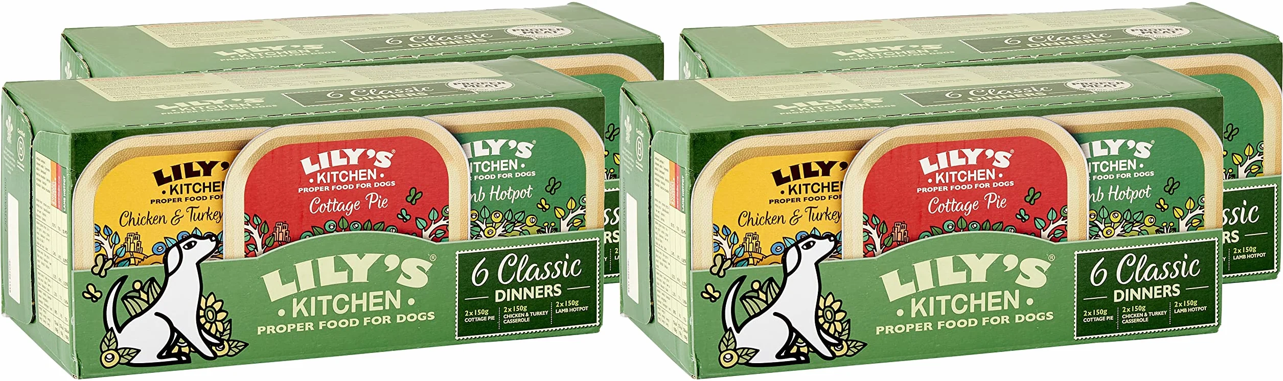 Lily's Kitchen Aliment humide naturel pour chiens adultes Dîner classique multipack 6 x 150g