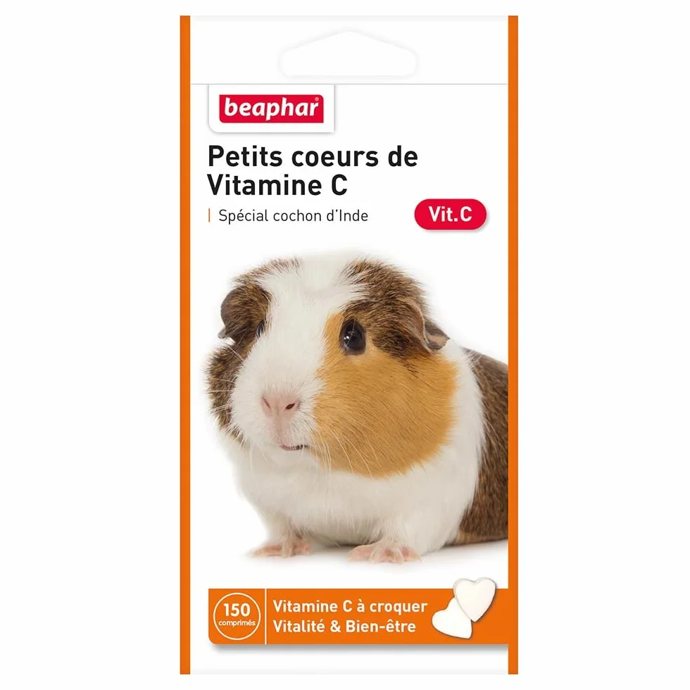 Beaphar Petits cœurs de Vitamine C pour Cochon d'Inde Friandises à croquer 150 comprimés