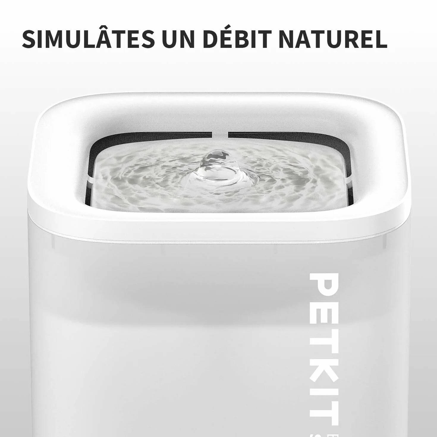 PETKIT CYBERTAIL Fontaine à Eau pour Chats, Pompe sans Fil, 25dB, Filtre 3.0, LED, 1,8L