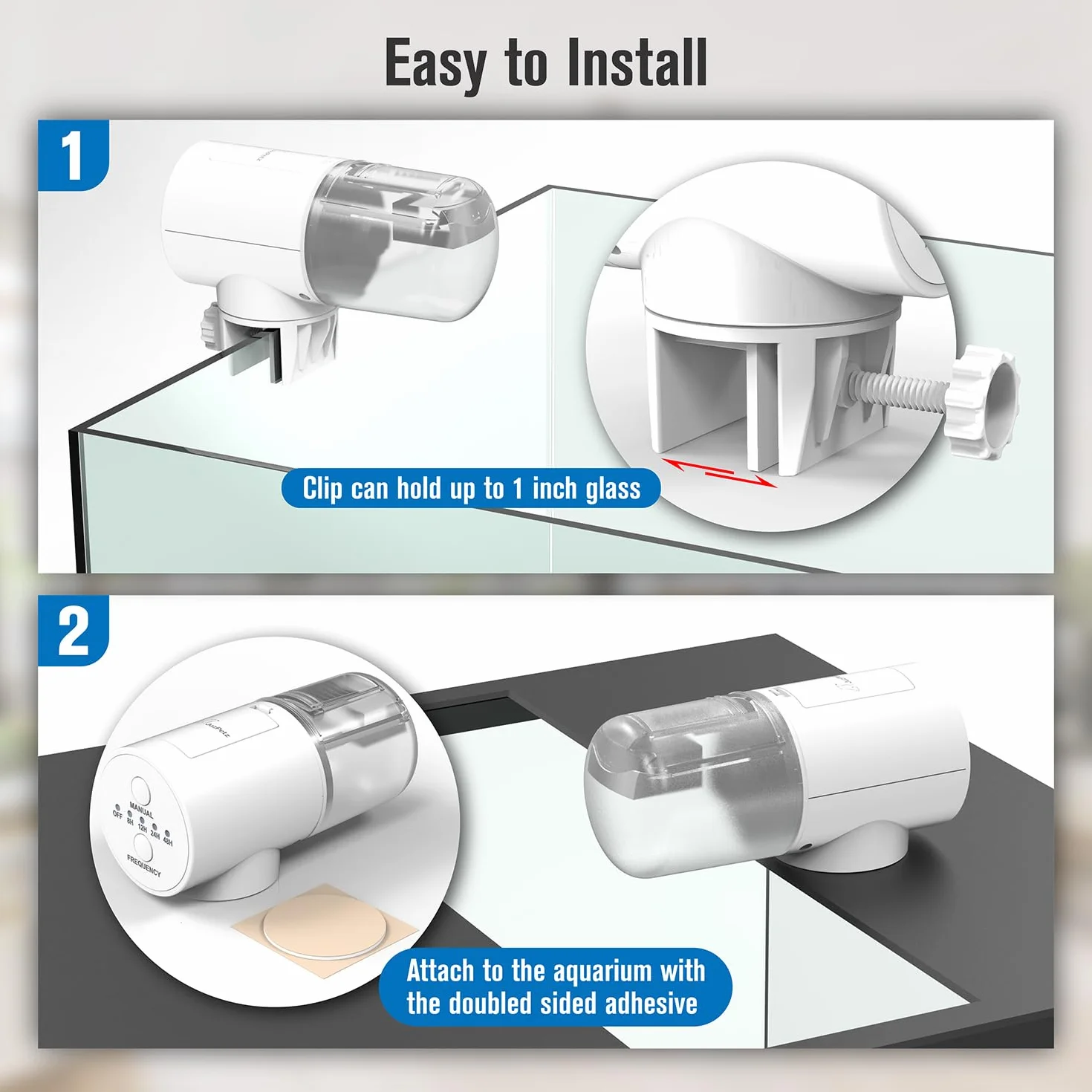 Distributeur de Nourriture Automatique pour Poissons 4 Minuteries Programmables Mangeoire d'Aquarium Automatique Blanc