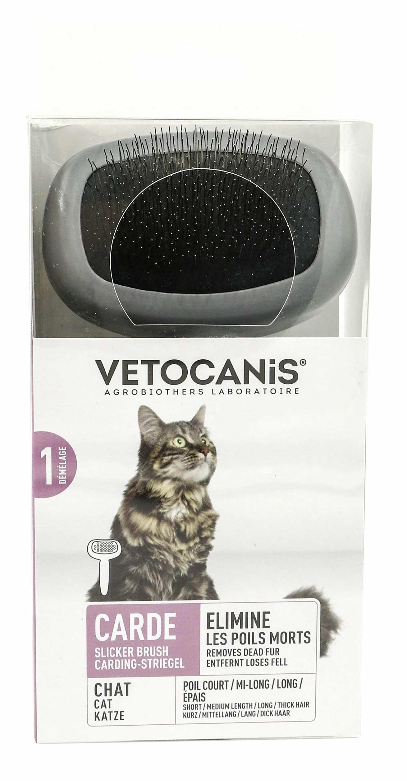Brosse carde petit modele chat VETOCANIS