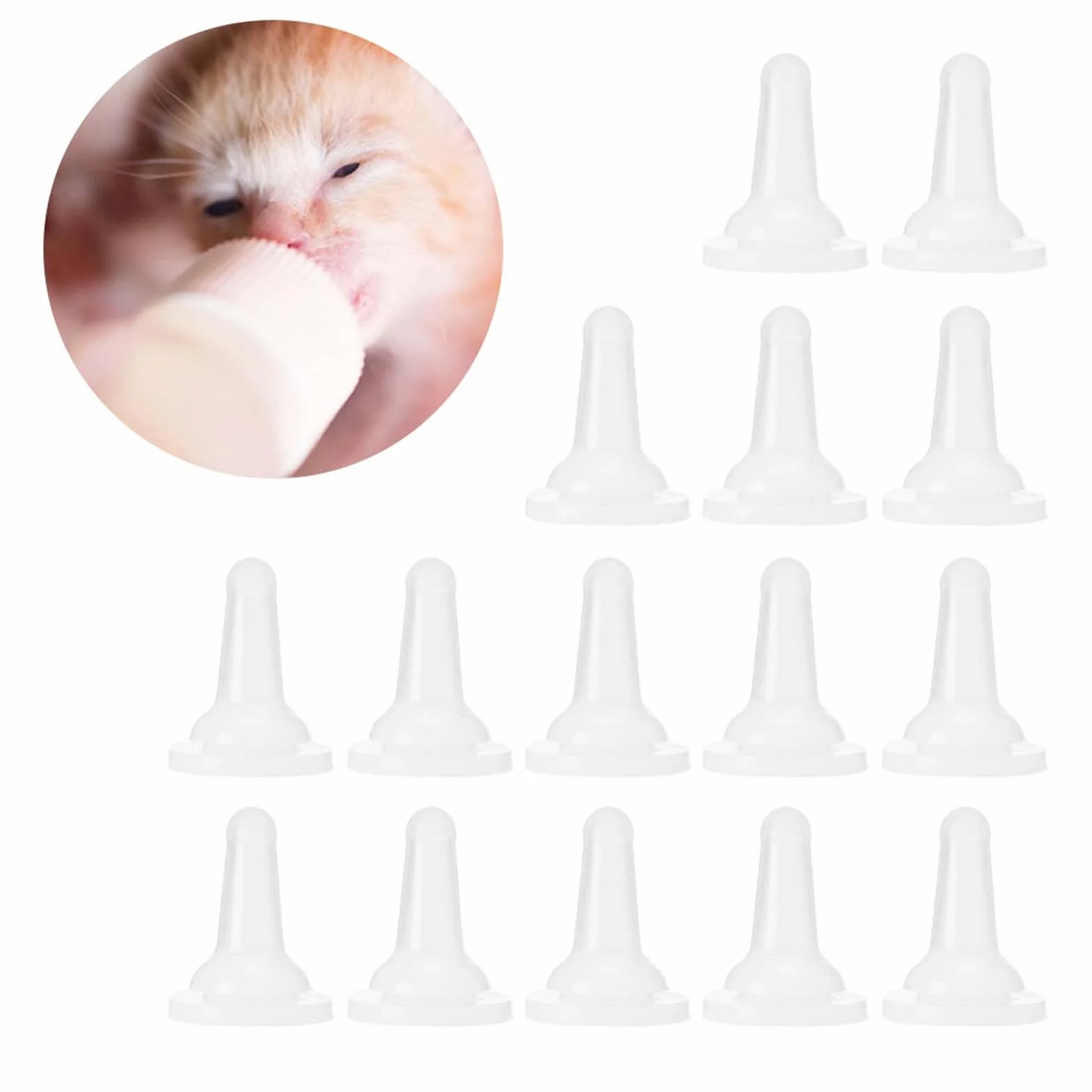HEEPDD Kit d'alimentation au Biberon pour Chaton Tétine en Silicone Anti-effondrement pour Chats et Chiens